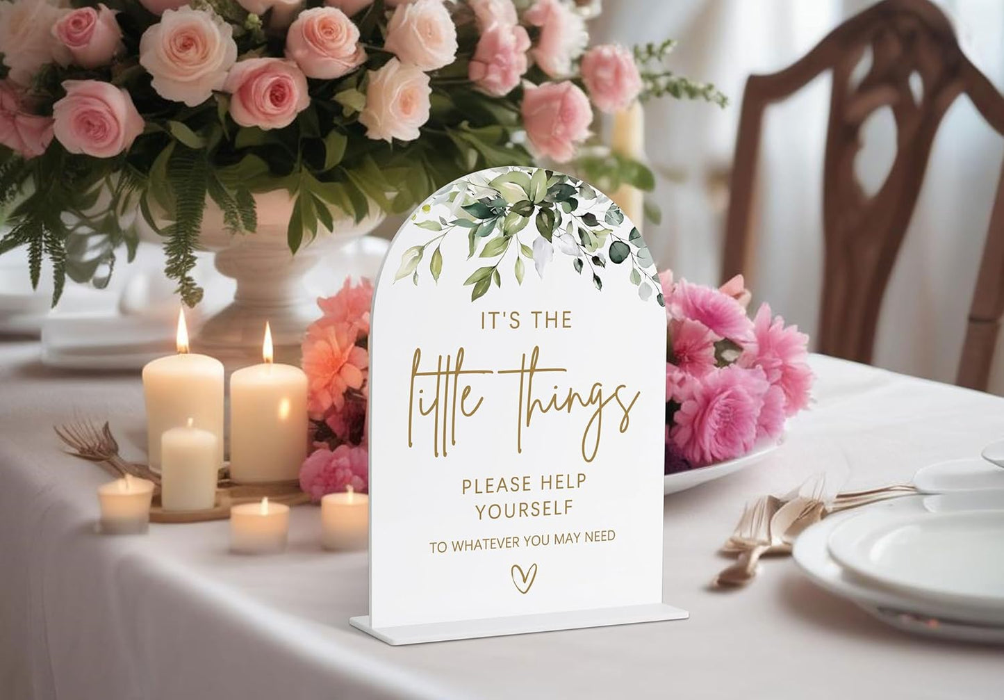 Bathroom Basket Sign, Greenery Gold Bridal Shower Decorations, Bathroom Decor and Accessories, Wedding Signs for Ceremony and Reception, Engagement Party Decorations, Wedding Table Acrylic Decor - 29