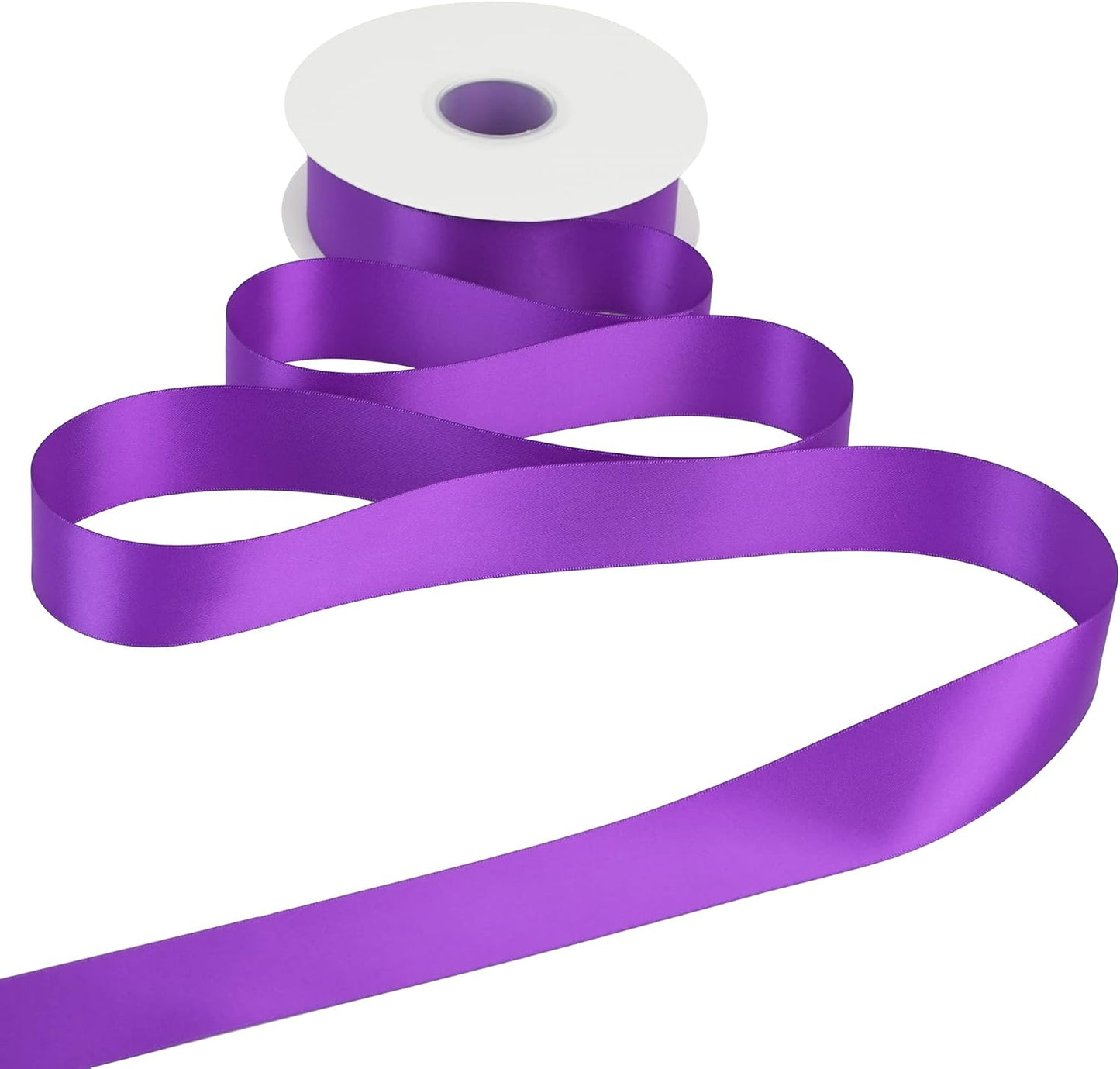 HUIHUANG Purple Ribbon Satin 1-1/2" Wide Double Face Polyester Satin Ribbons for Crafts, Thick Silk Ribbon for Halloween Hair Bows Floral Bouquet Cake Box Decor Party-50 Yards