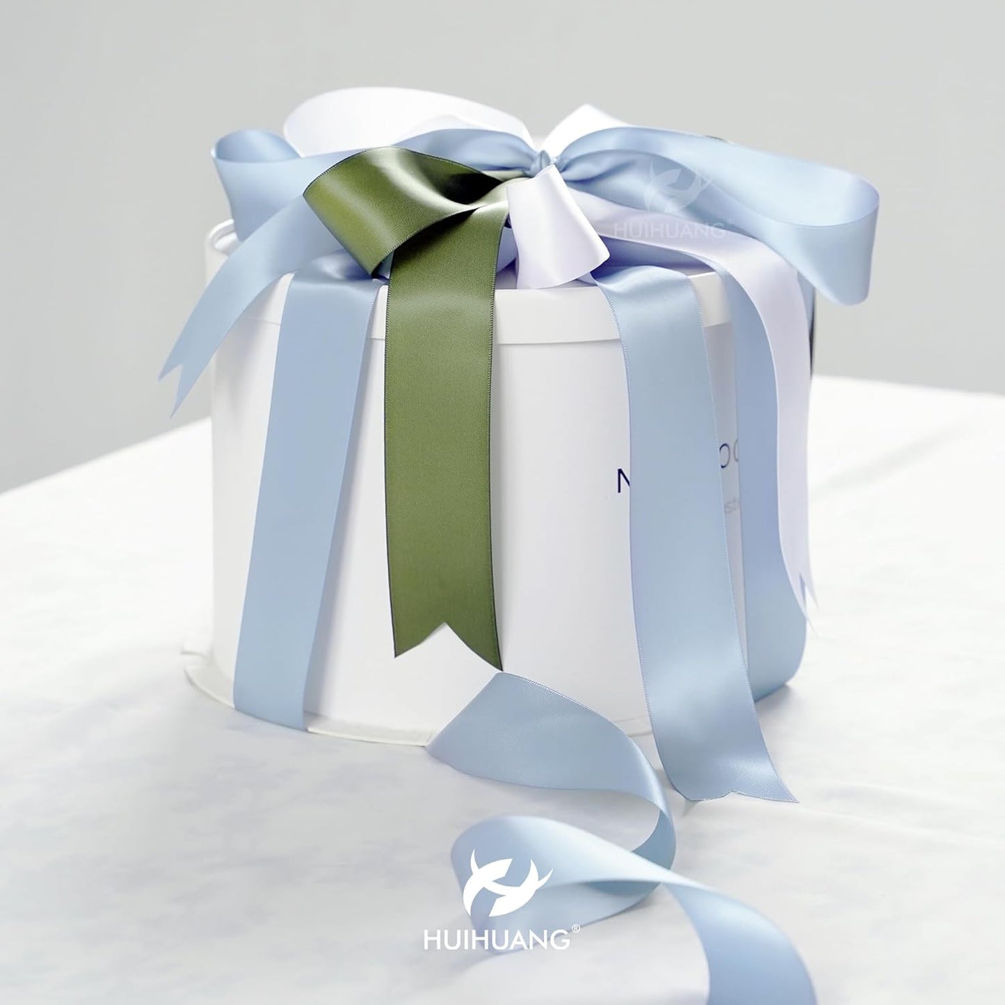 HUIHUANG White Satin Ribbon 1-1/2 inch Double Face Satin Ribbon Christmas Gift Wrapping Ribbons for Crafts Gifts Bows Making Floral Bouquet Wedding Invitations Decor Party Favor and Craft Supplies