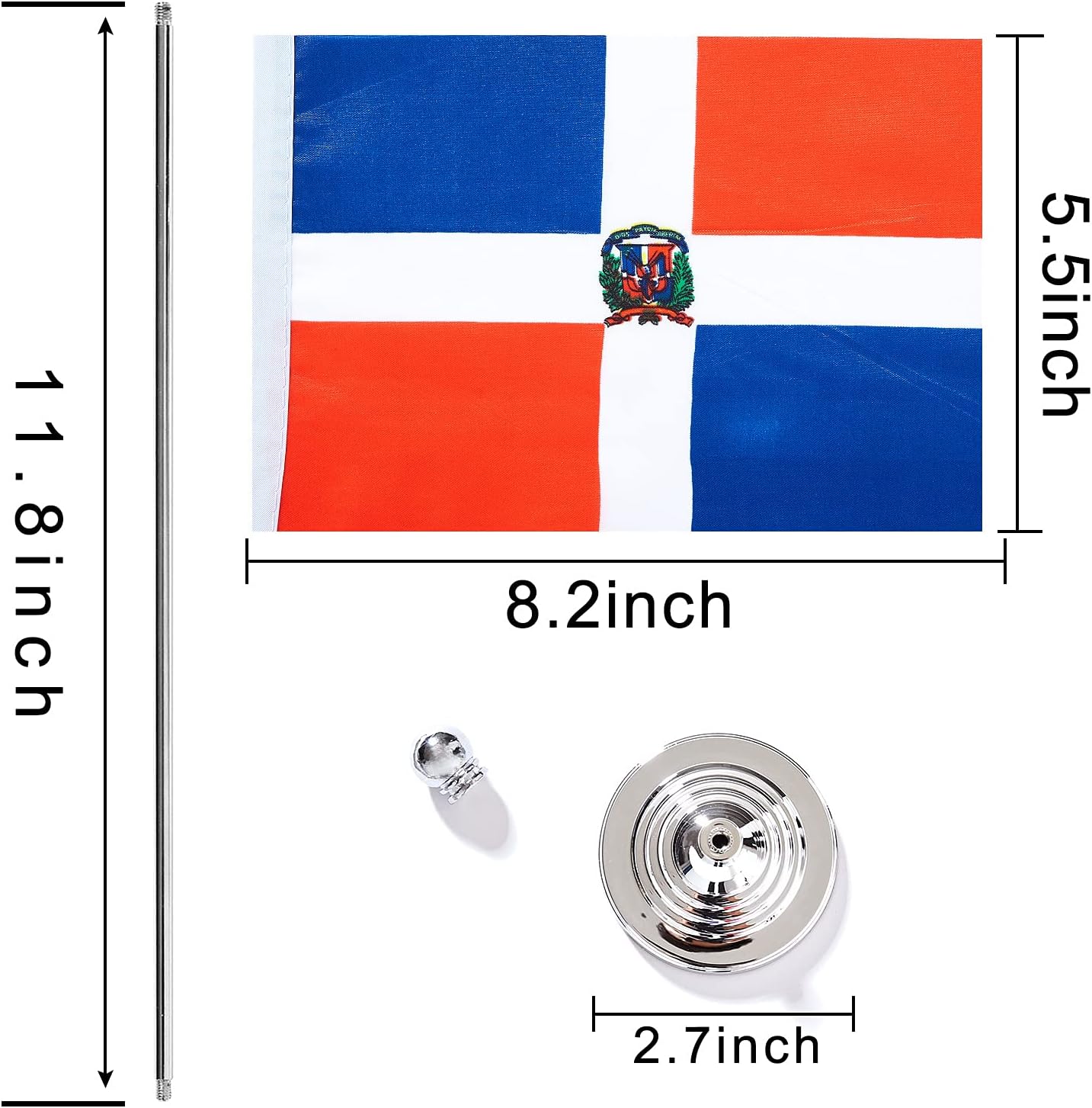 ZXvZYT 2 Pack Dominica flag Dominican Table Flag Small Mini Dominican Republic Desk Flags With Stand Base,International Festival Events Celebration Decorate,Home office Decorations
