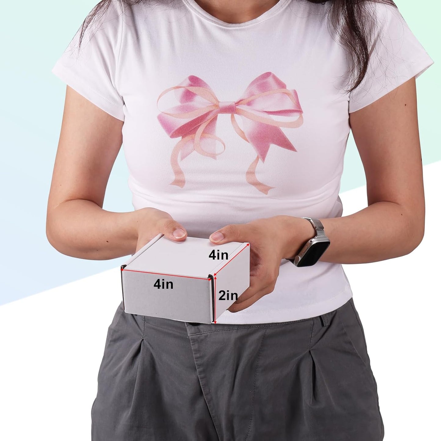 MEBRUDY 4x4x2 Inches Shipping Boxes Pack of 100, Small Corrugated Cardboard Box for Mailing Mailer Packing, White