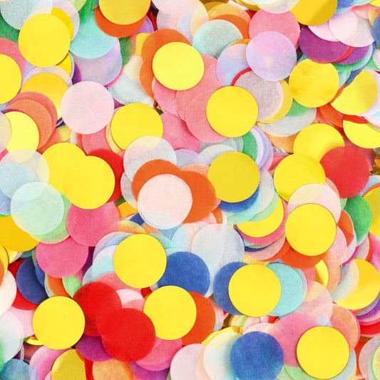 RYKOMO 20000 Pieces 1 Inch Round Tissue Paper Confetti, 7oz Multicolor Table Confetti Paper for Balloons Arts Craft DIY Scrapbooking Birthday Party Festival