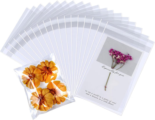 PigPotParty 5"x7" Cellophane Cookie Bags Self Sealing, 200 Pcs Clear Plastic Treat Individual Cookie Bags with seal, Perfect for Goodies, Party Favors, Snacks, Gift Wrapping