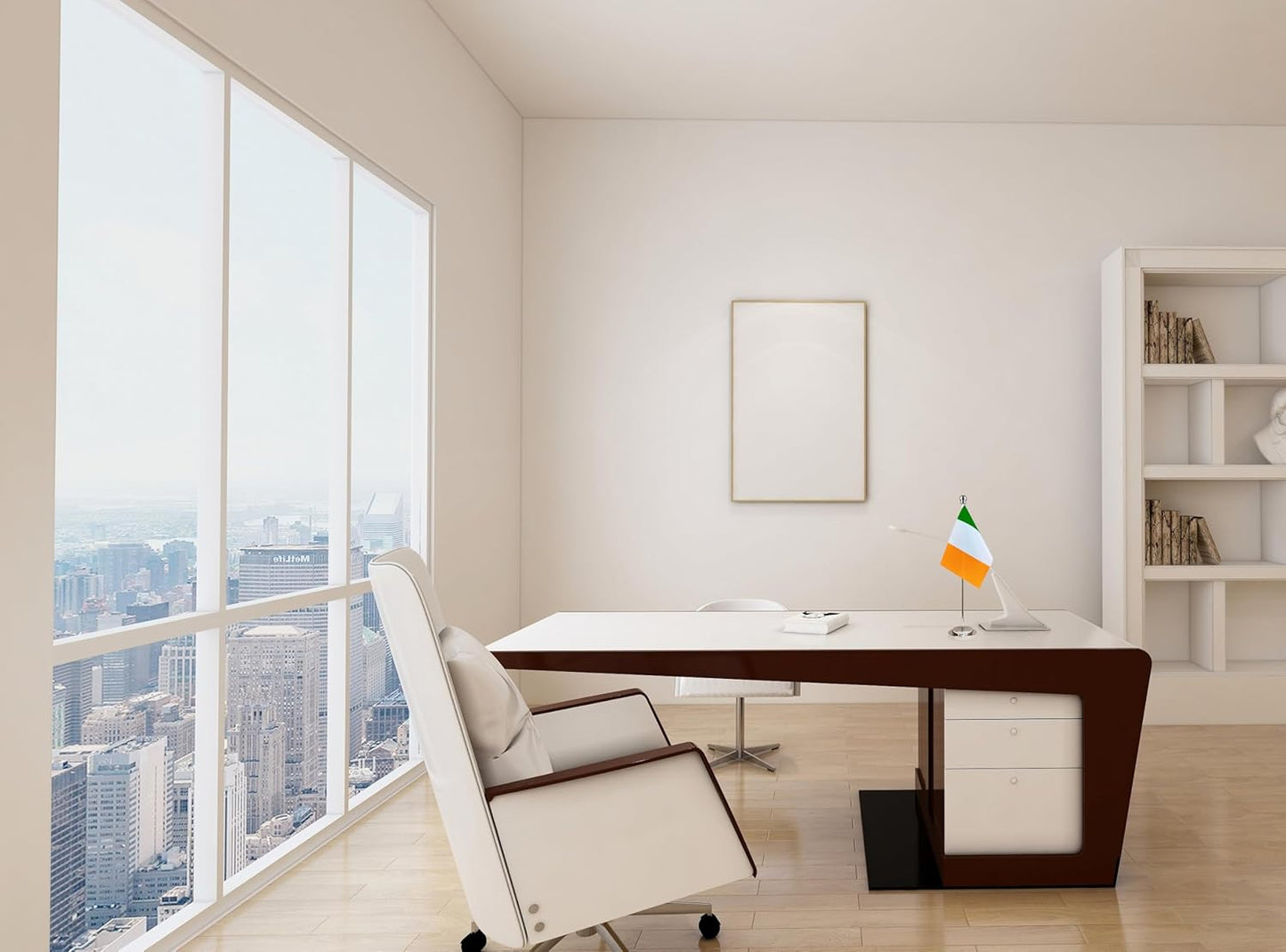 Ireland Irish Deluxe Desk Flag Set Small Mini Miniature Ireland Irish Table Desktop Flags,Festival Events Celebration,Office Decoration-2 Pack