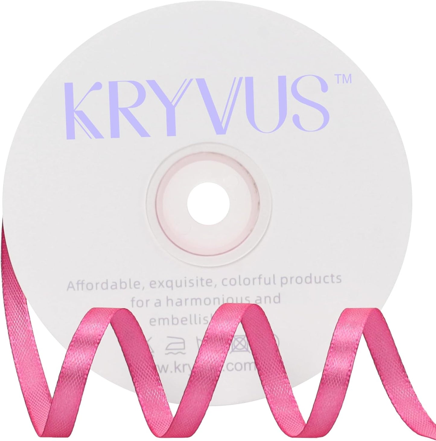 Hot Pink Satin Ribbon 1/4 inch X Continuous 50 Yards, Single Face Polyester Ribbon Perfect for Gift Wrapping, Flower Bouquet, Wedding Decor, Crafts, Bow Making, Sewing and More