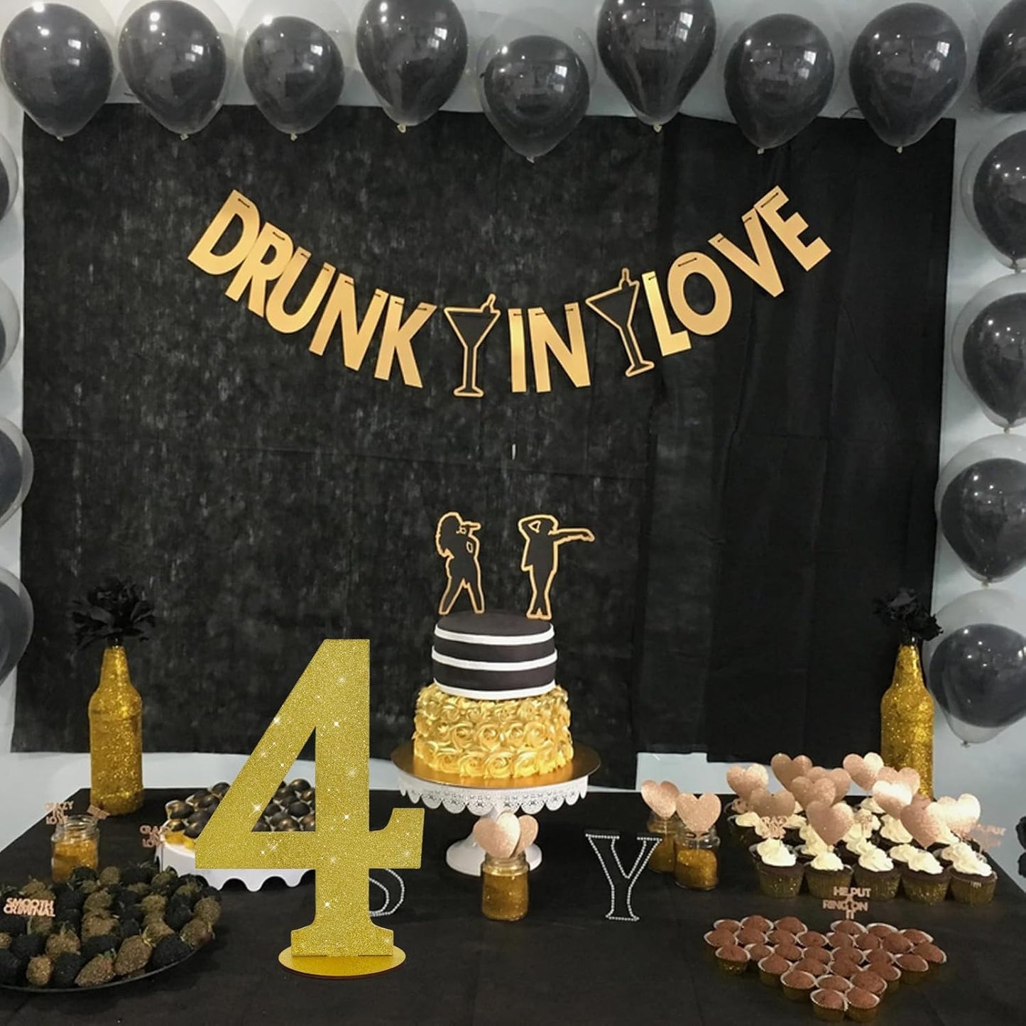 TONIFUL 11.8 Inch Gold Glitter Numbers Table Centerpieces 0-9 Birthday Party Decorations,Shining Gold Digital 4 for Birthday Party,Wedding,Bridal Shower,Engagement,Photo Shoot,Anniversary