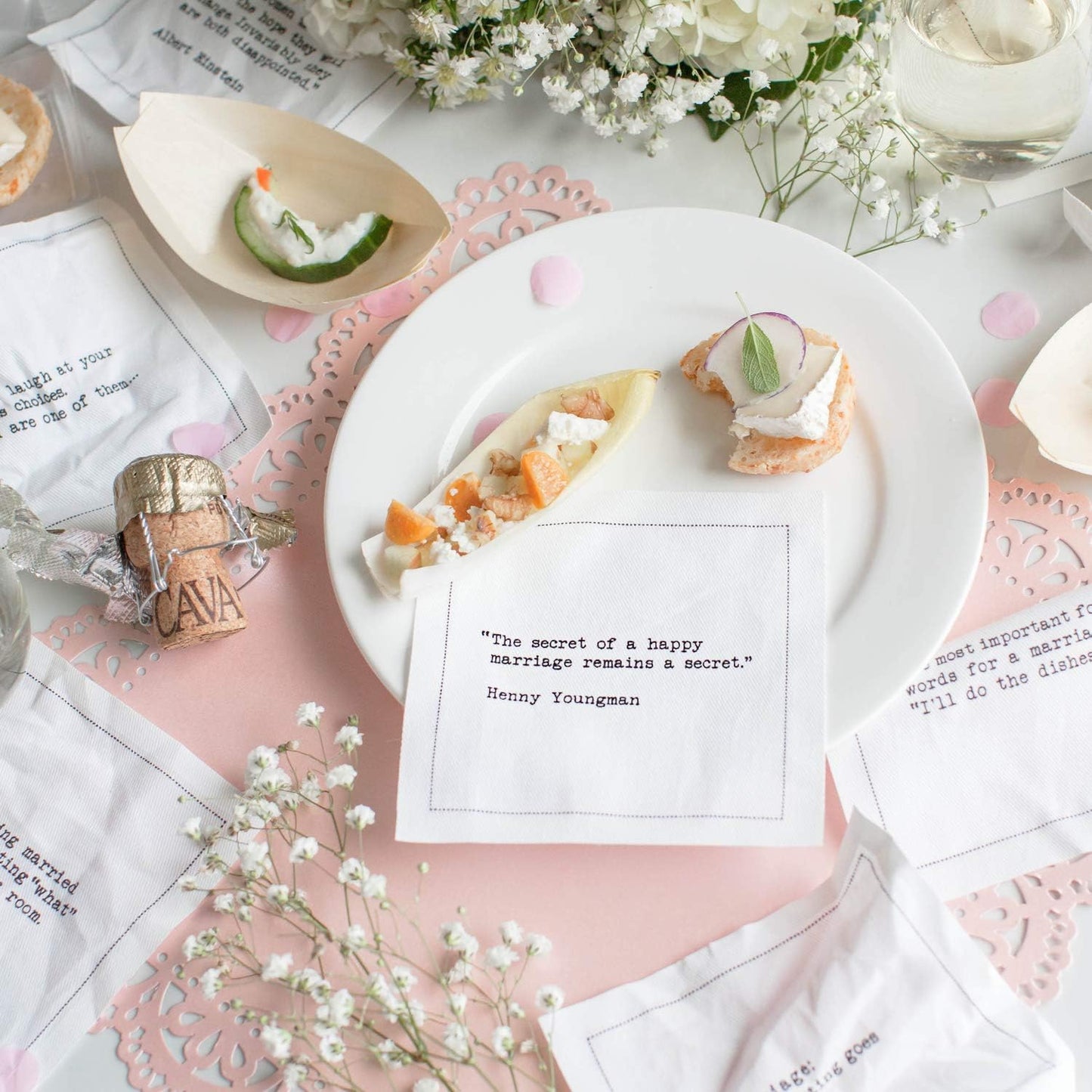 Five Star Napkins Marriage Quotes, White Cotton Cocktail Napkins, Beverage Napkins, Bar Napkins, Cloth Napkins, Party Napkins, Events, Holidays, Weddings, Birthdays, Disposable, 4.5" x 4.5"- (50x)