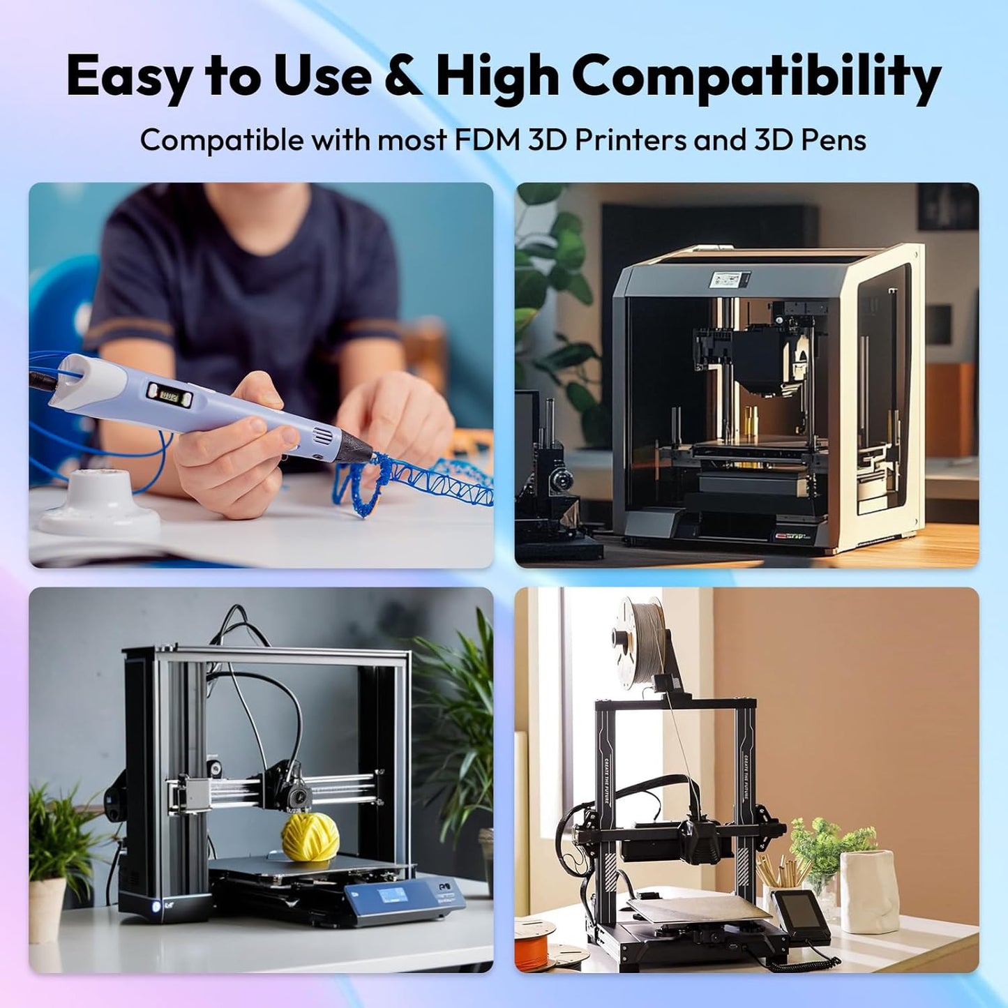 AMOLEN Silk PLA 3D Printer Filament, Dual Color Sky Blue Pink PLA 1.75mm, Shiny Color Change Filament 3D Printing PLA Filament for Most FDM 3D Printer, 1kg Spool(2.2lbs)