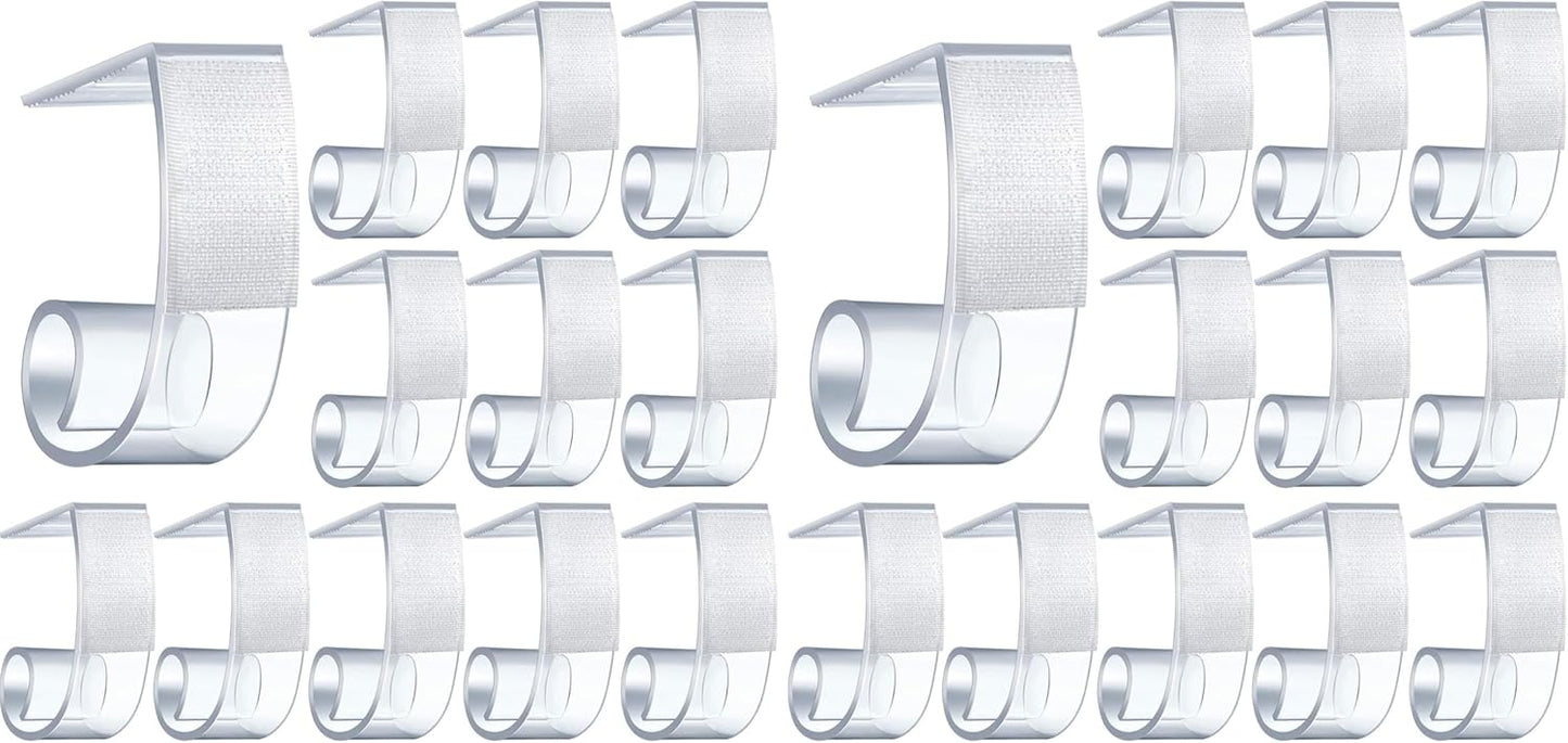 Boao 25 Pieces Table Skirting Clips SMC Model Plastic Tablecloth Clips for Table 1.5-2 Inch with Hook and Loop for Meeting Party Indoor Outdoor Events (Pack of 2)