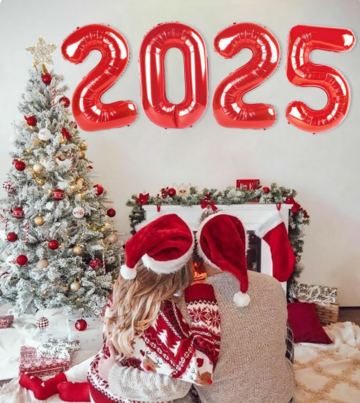 2025 Balloons 40 inch, Red New Year Balloon2025, Red Foil Balloons Numbers, Red New Years Eve Foil Party Balloons, 2025 Digital Christmas Graduations Birthday Number Balloon