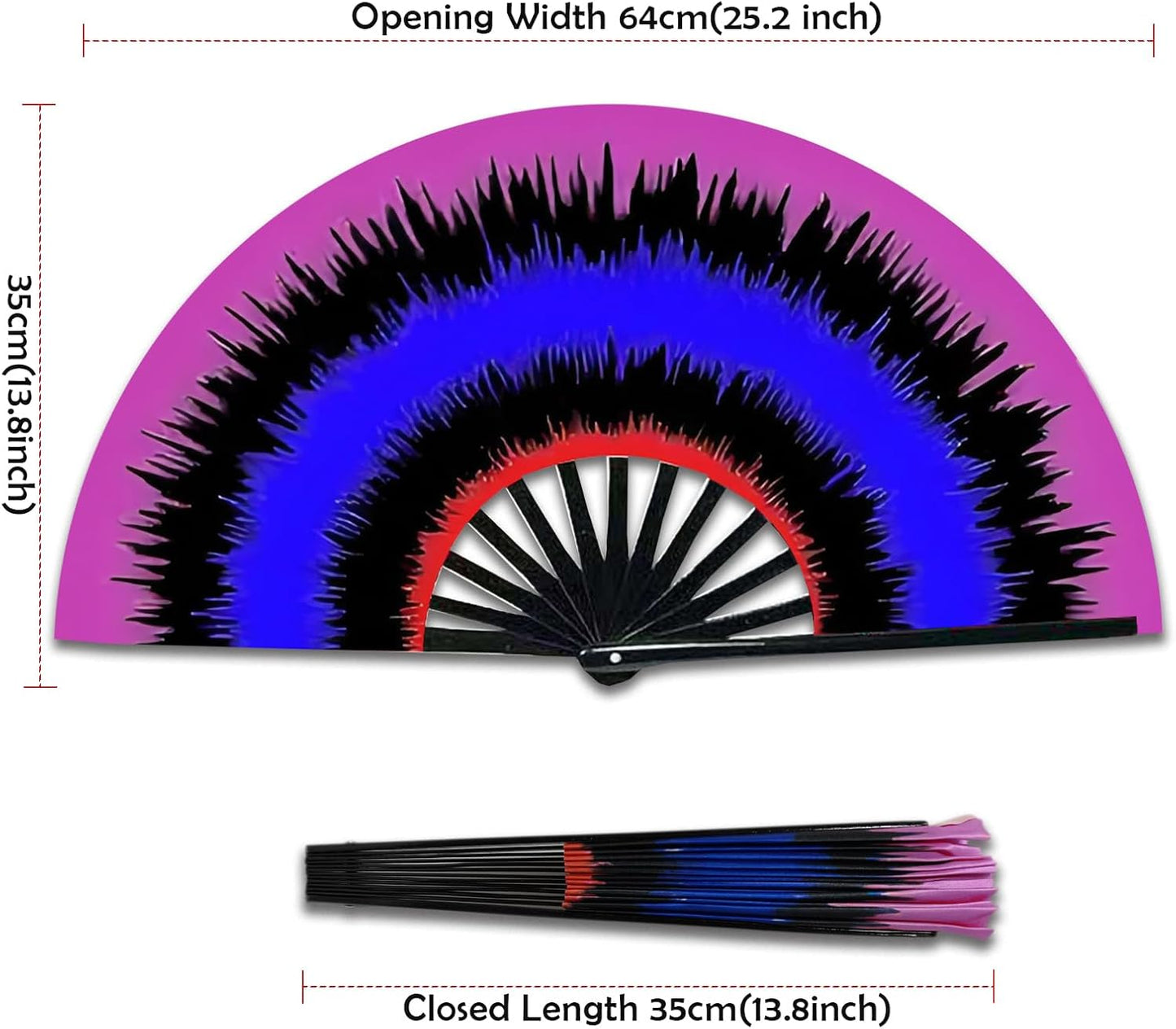 Boots on The Ground Fan, Large Folding Hand Fan for Women and Men, Popping Fans for Line Dancing for Raves, EDM, Dance Party, and Home Decoration