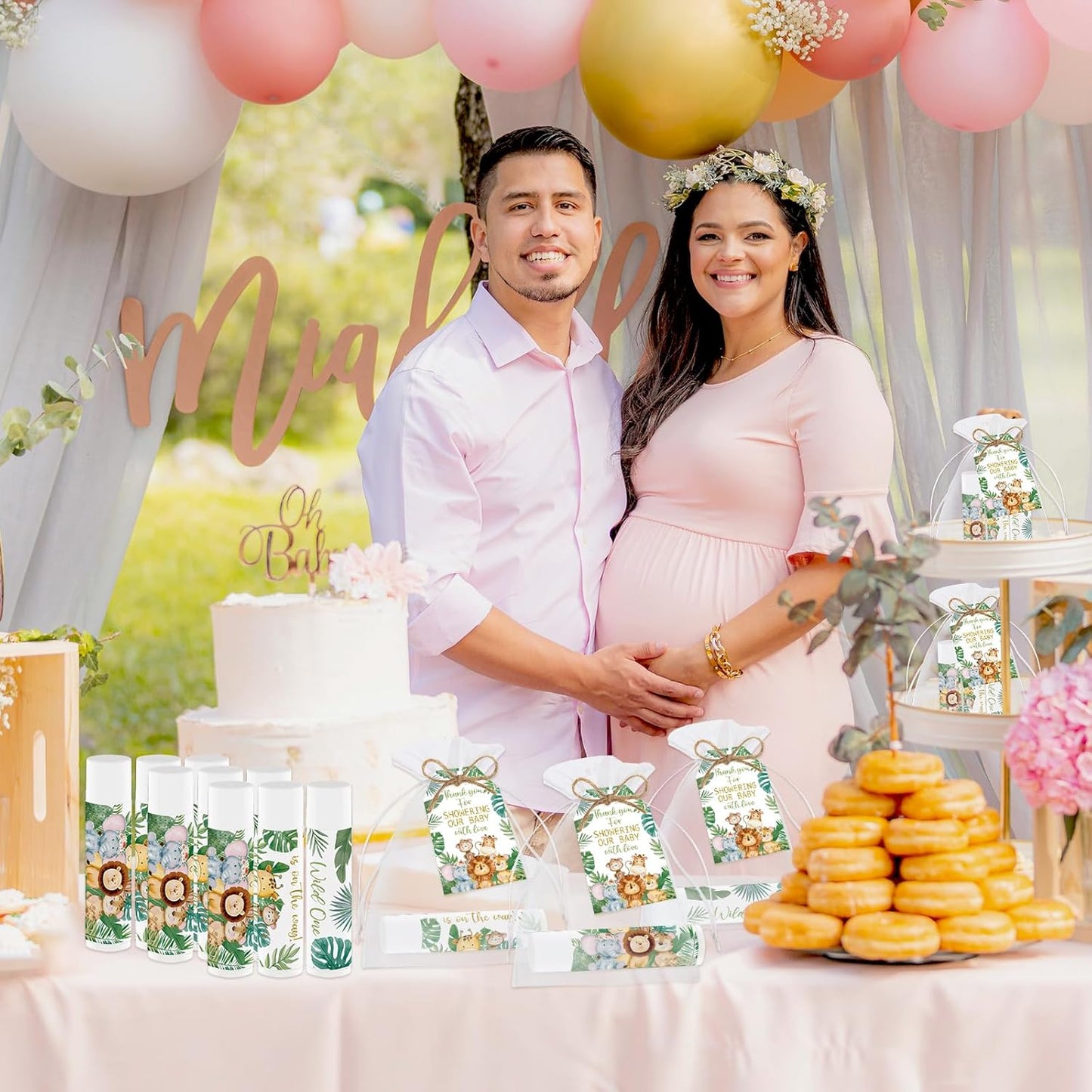 50 PCS Baby Shower Jungle Animal Lip Balms Favors for Guests,Baby Shower Games Gifts Boys Girls Neutral Gender Reveal Lip Balm with Thank You Card,Jungle Animal Birthday Party Supplies Decorations.