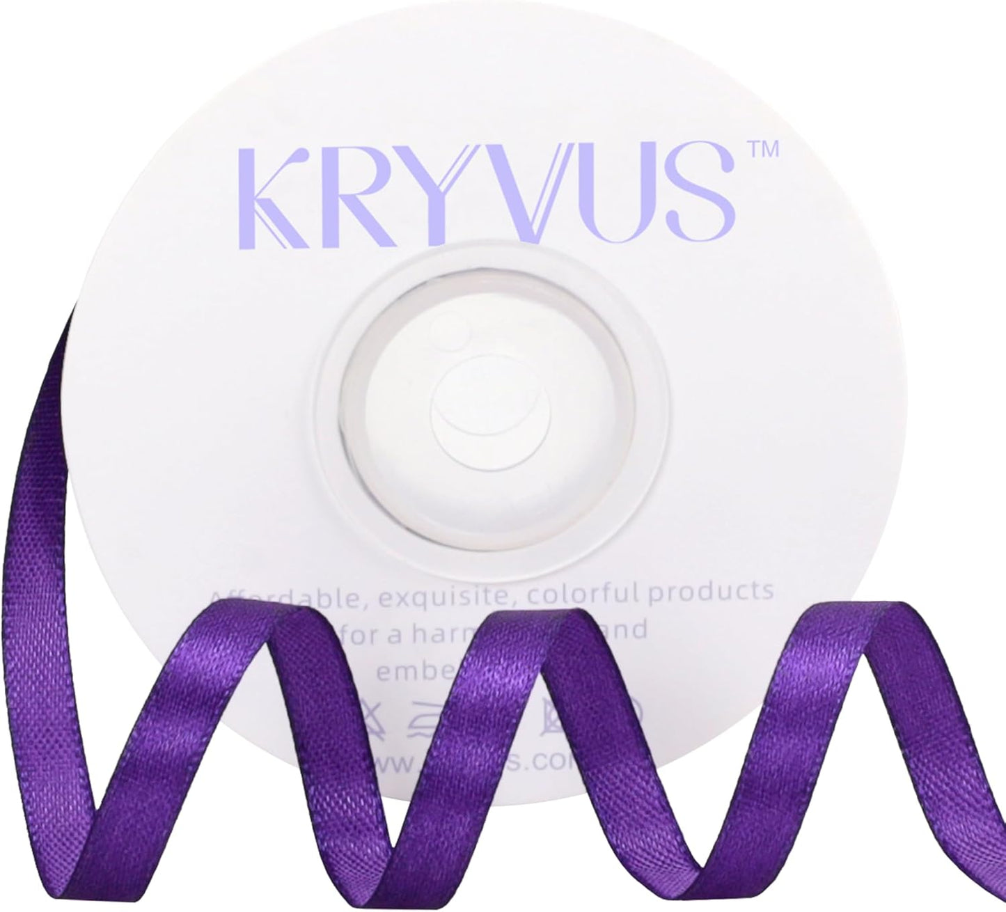 Purple Satin Ribbon 1/4 inch X Continuous 25 Yards, Single Face Polyester Ribbon Perfect for Gift Wrapping, Flower Bouquet, Wedding Decor, Crafts, Bow Making, Sewing and More