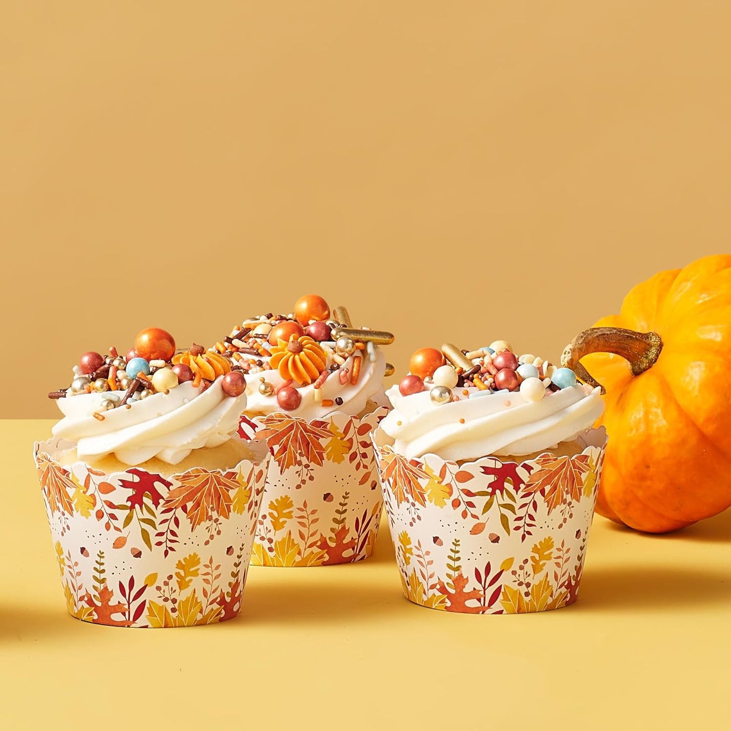 Big Dot of Happiness Fall Foliage - Autumn Leaves Party Decorations - Party Cupcake Wrappers - Set of 12