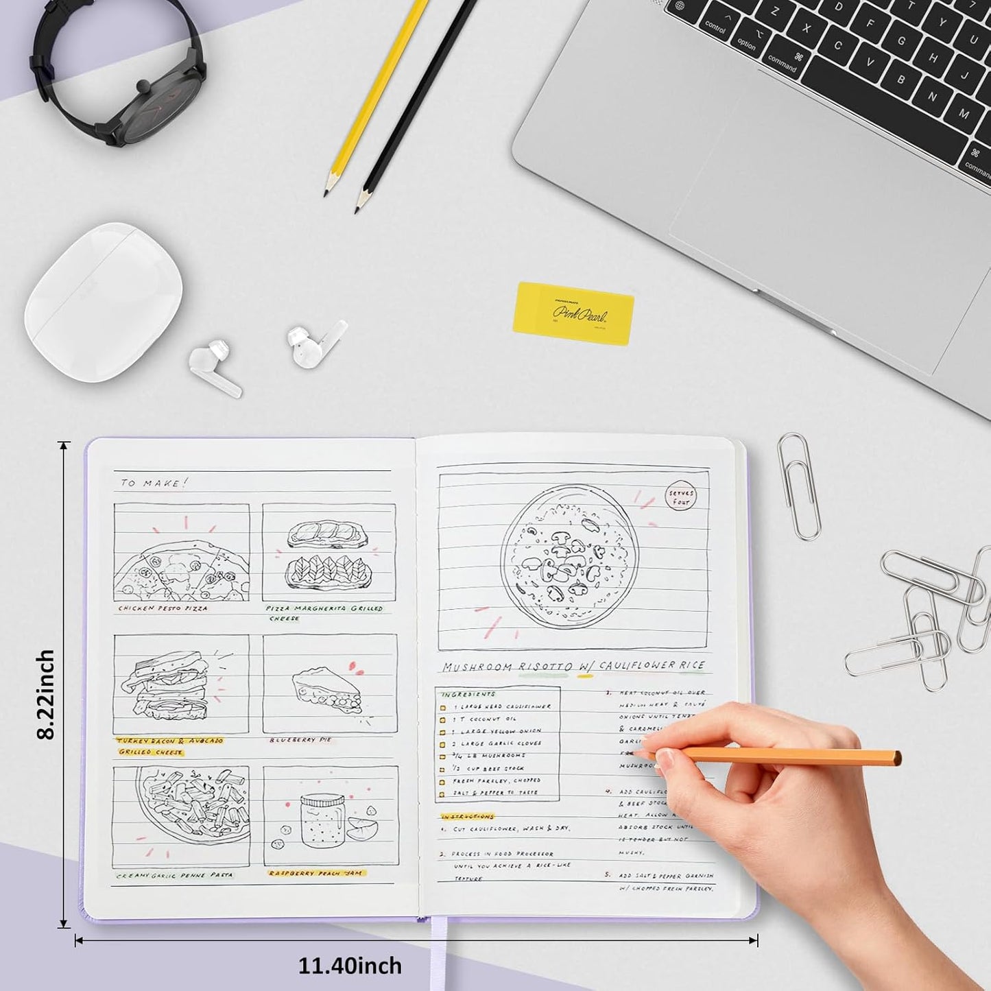 Lined Journal Notebook for Women Men, 200 Pages A5 Hardcover Leather Journals 5.7” x 8.3”, A5 College Ruled Notebooks with 100 GSM Thick Paper for Writing,Travel,School,Office,Work,Business(Purple)