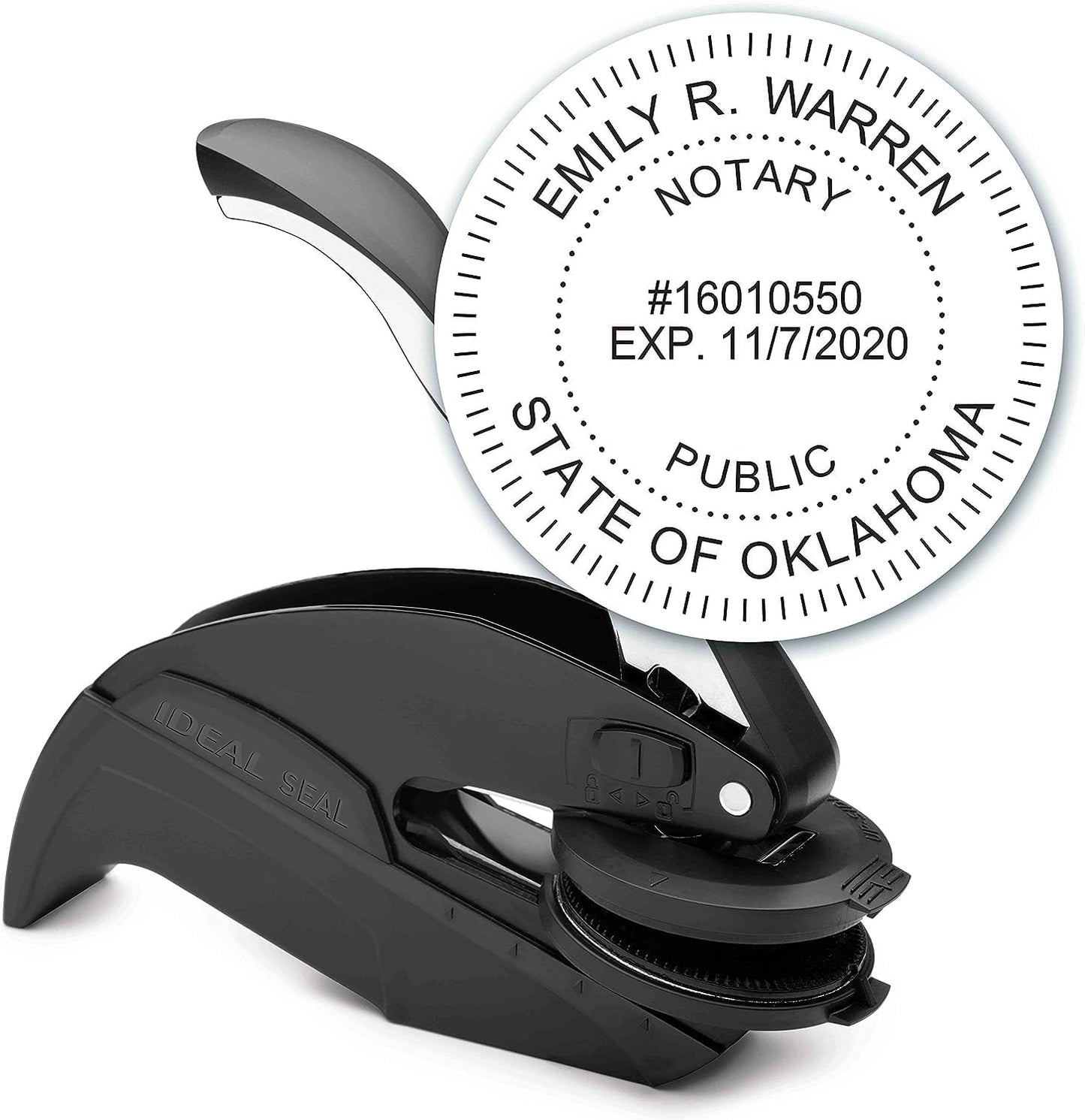 MaxMark Notary Seal Round Embosser for Oklahoma State - Includes Gold Burst Seal Labels (50 Count)