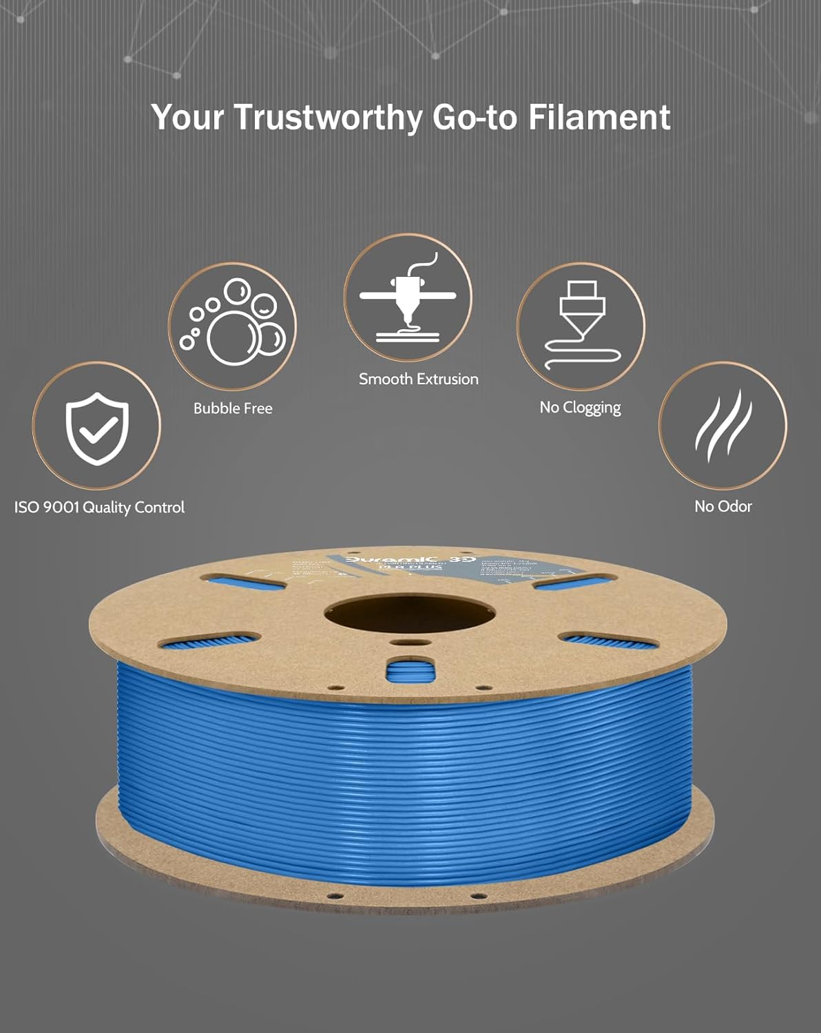 DURAMIC 3D PLA+ Filament 1.75mm 2Kg Black + Blue, PLA Plus Filament 2 Pack 1kg Spool(2.2lbs) Tougher and Stronger, Dimensional Accuracy Probability +/- 0.02mm