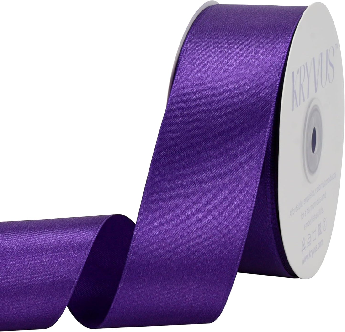 Purple Satin Ribbon 1-1/2 inch X Continuous 50 Yards, Single Face Polyester Ribbon Perfect for Gift Wrapping, Flower Bouquet, Wedding Decor, Crafts, Bow Making, Sewing and More