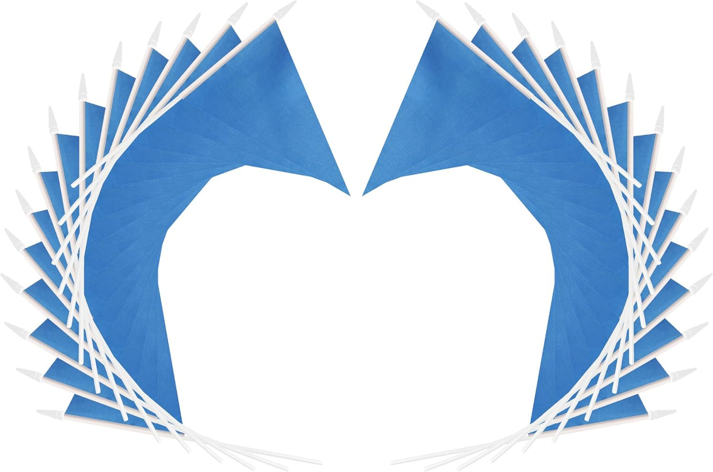 12 Pack Blue Pennant Flags Small Mini Hand Held Solid Color Pennant On Sticks Flags with 12.6"Solid Pole & Spear Top,Party Events Celebration,School,Grand Opening,Kids Birthday,Sports Clubs,Flower Pot