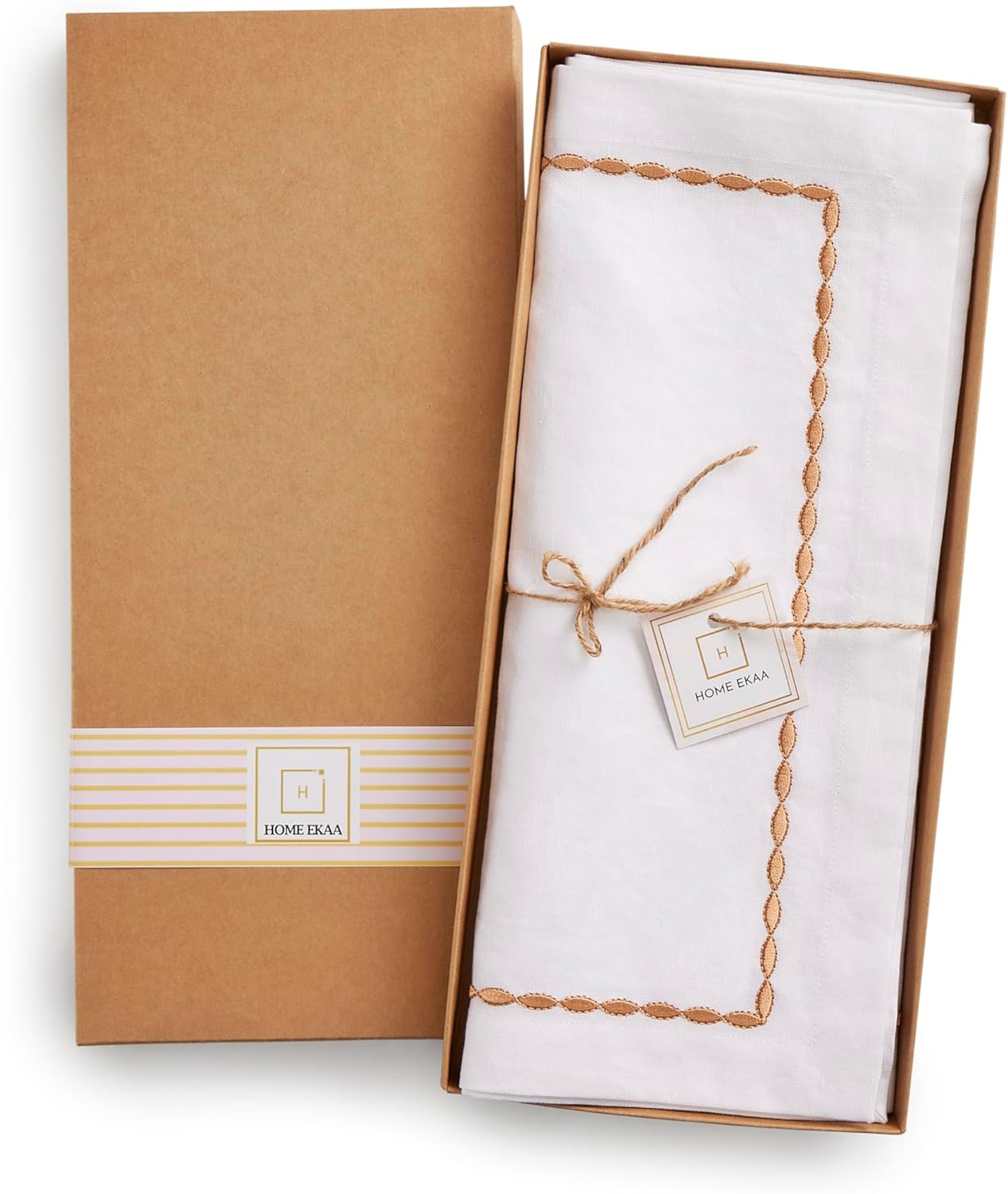 Cotton Linen Table Runner 90 Inches Long – Motif Embroidery White Dining Table Runner for Spring, Summer, Wedding Decoration, Gift – Machine Washable Fabric