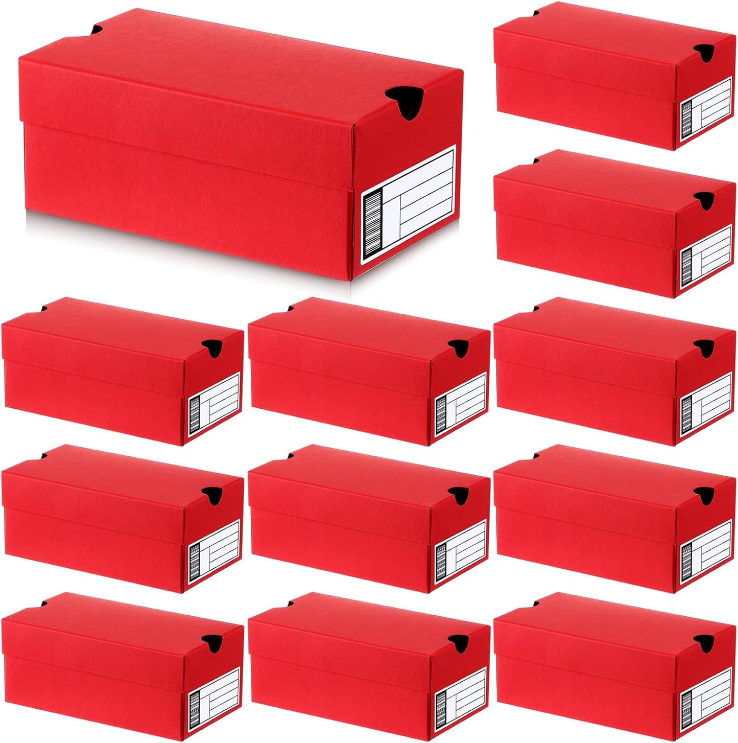 12 Sets Mini Shoe Gifts Boxes for Party Favors 6.1 x 3.9 x 2.5 Inches Sports Mini Sneaker Box with Editable Label for Candies Cookies Snacks(Red,6.1 x 3.9 x 2.5 Inches)