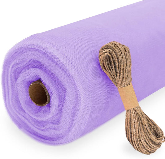 Lavender Tulle Fabric Roll, 54" x 40 Yards (120FT) Tulle for Wedding Decoration DIY Tutu Party Backdrop Baby Shower Table Skirts Gift Wrapping