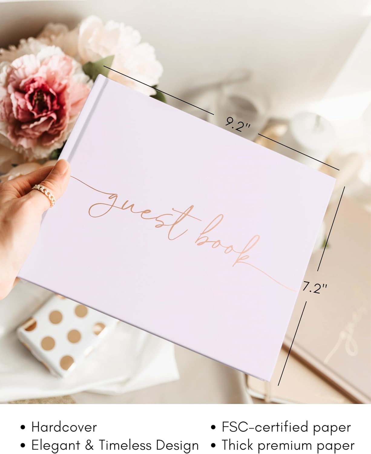 Lamare Wedding Guest Book – Polaroid Guest Book for Wedding Reception, Baby Shower, Birthday, Bridal Shower and Special Event Guestbook – A Stylish Sign in Book for Party - Blank Page