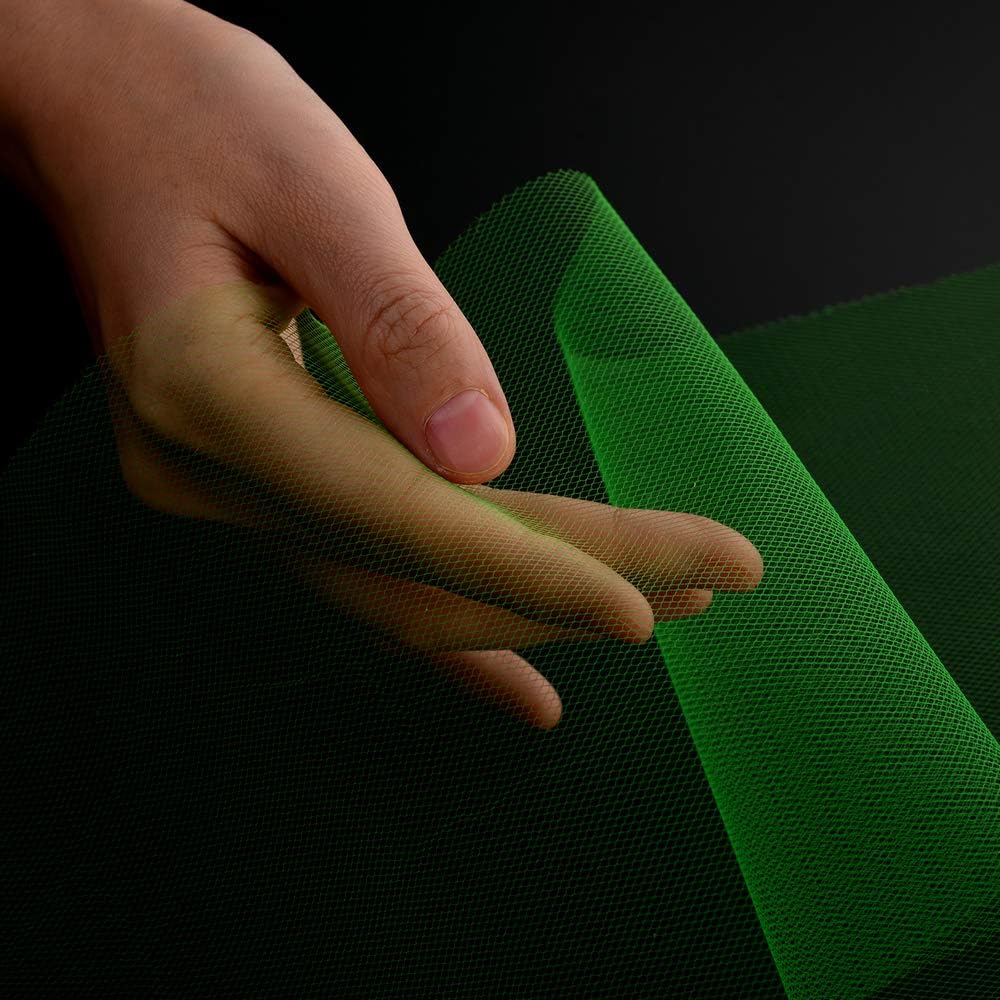 Tulle Fabric Roll, 6” by 200 Yards (600FT) Tulle Organza Fabric Spool for DIY Tutu Skirt Baby Shower Decor Wedding Backdrop Crafts Birthday Party Supplies (Green)