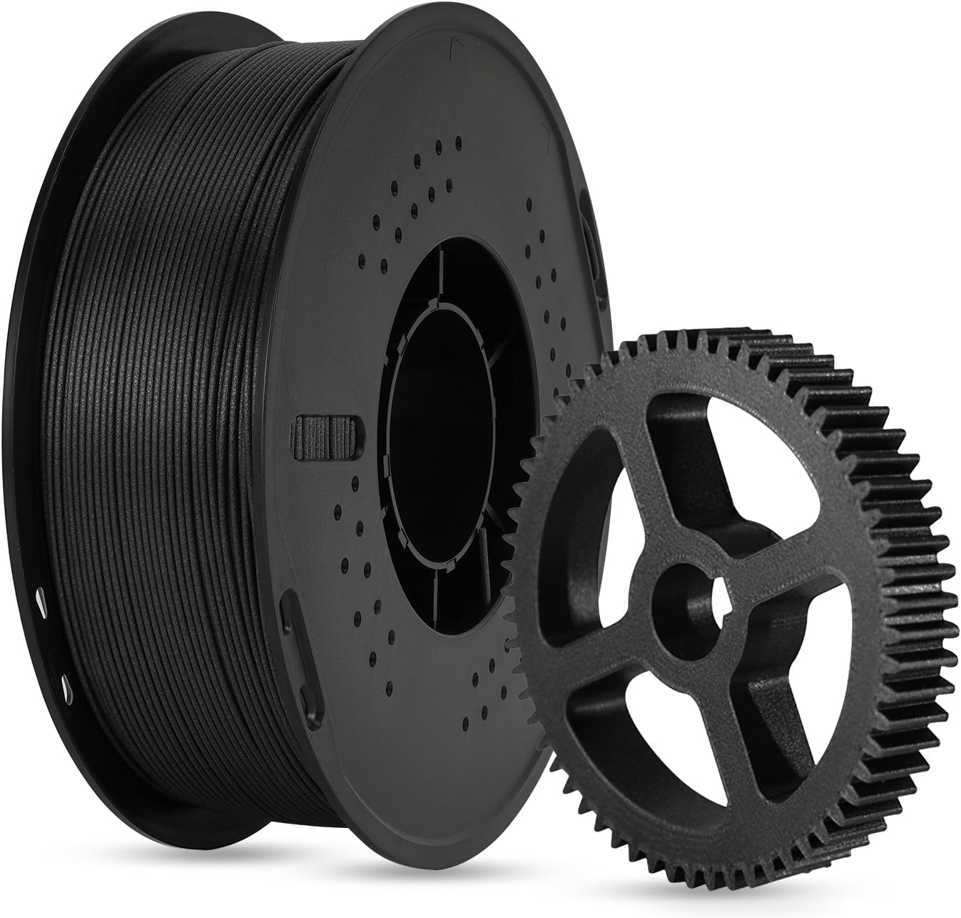 Kingroon PETG CF Filament 1.75mm 3D Printer Filament Black Carbon Fiber Pla Filament 1kg Filament Dimensional Accuracy +/- 0.02mm, Fit Most FDM Printer