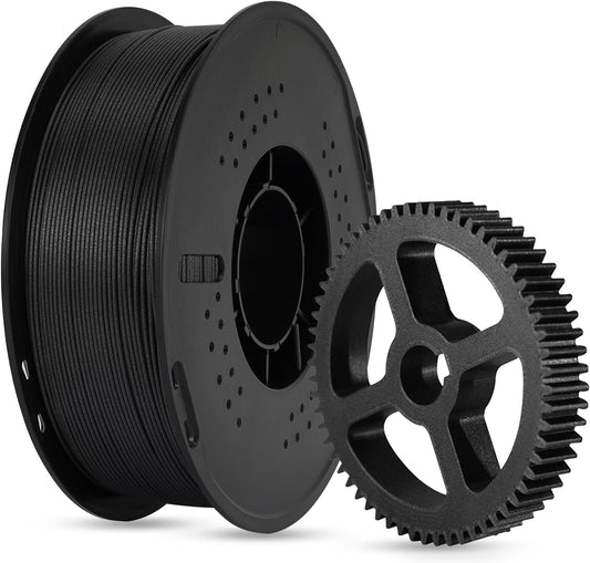 Kingroon PETG CF Filament 1.75mm 3D Printer Filament Black Carbon Fiber Pla Filament 1kg Filament Dimensional Accuracy +/- 0.02mm, Fit Most FDM Printer