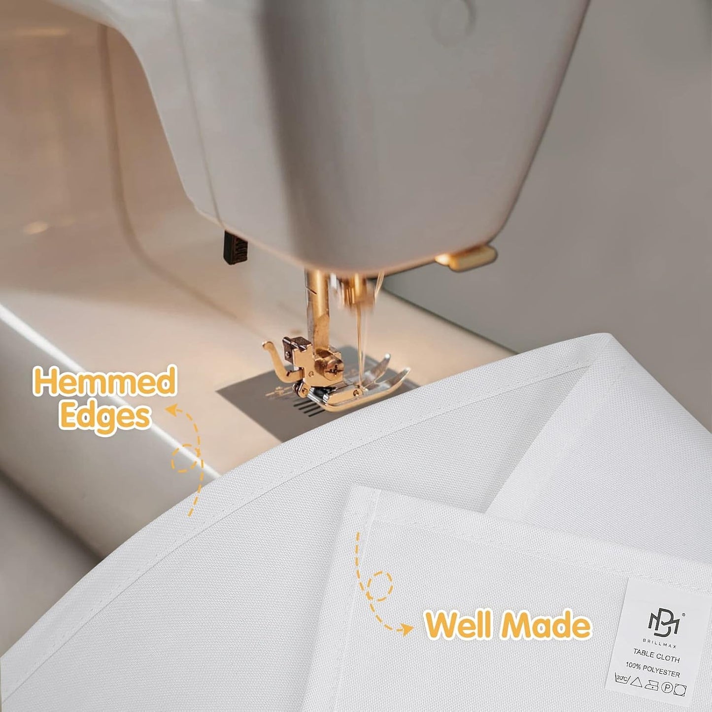 BRILLMAX 8 Pack White Tablecloths for 8 Foot Rectangle Tables 60 x 126 Inch - 8ft Rectangular Bulk Linen Polyester Fabric Washable Cloth Cover for Wedding Reception Banquet Birthday Party