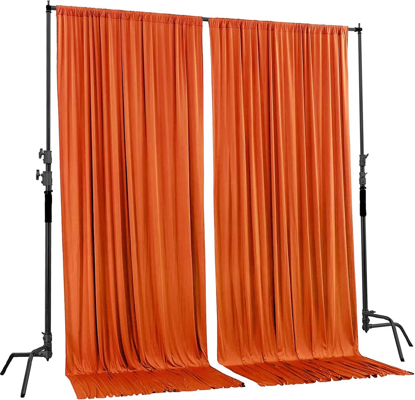 AK TRADING CO. 10 feet x 10 feet Polyester Backdrop Drapes Curtains Panels with Rod Pockets - Wedding Ceremony Party Home Window Decorations - Orange