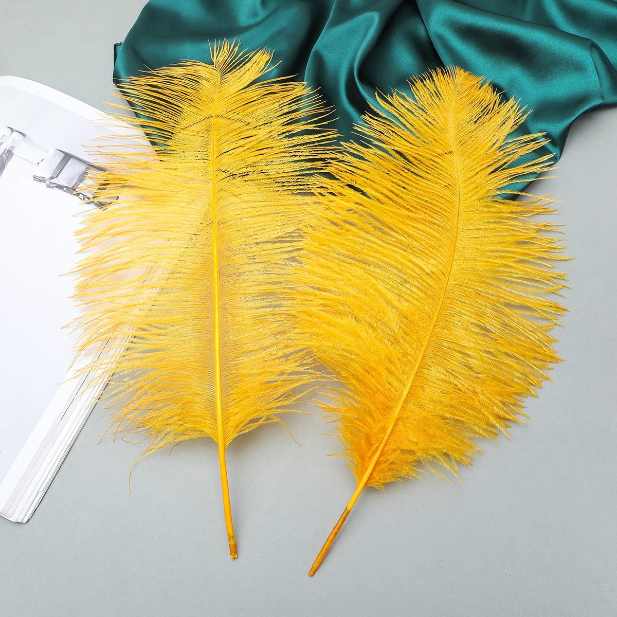 Ballinger Big Gold Ostrich Feathers - 24Pcs 8-10inch Feathers for Crafts,Party Centerpieces Mardi Gras and Home Decor