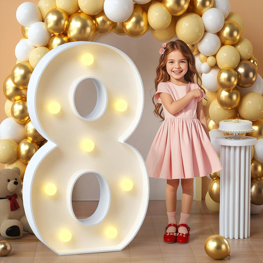 imprsv Marquee Light Up Numbers, Mosaic 3FT Marquee Numbers for 18th 80th Birthday Decorations Anniversary Party Decor, Large 8 for Party Decorations (Need to Assemble)