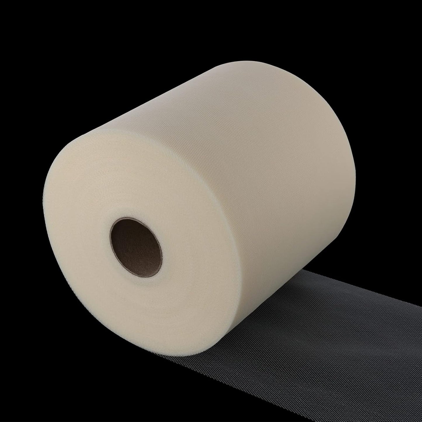 Tulle Fabric Roll, 6” by 200 Yards (600FT) Tulle Organza Fabric Spool for DIY Tutu Skirt Baby Shower Decor Wedding Backdrop Crafts Birthday Party Supplies (Ivory)