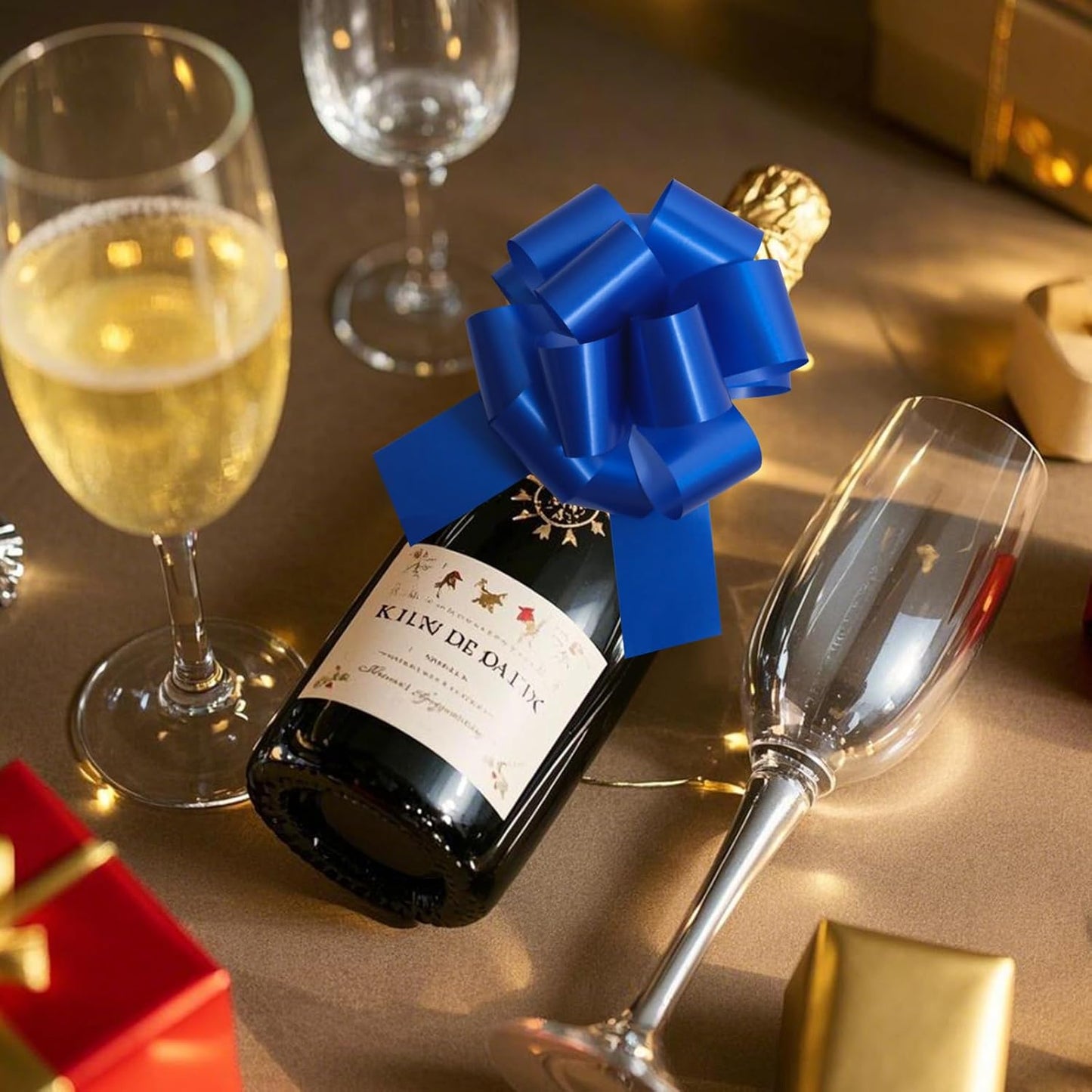 6 PCS 6 Inch Blue Pull Bows - Perfect for Gift Wrapping, Wedding Decor, Car Bows, Birthday Parties, Christmas and Valentine's Day