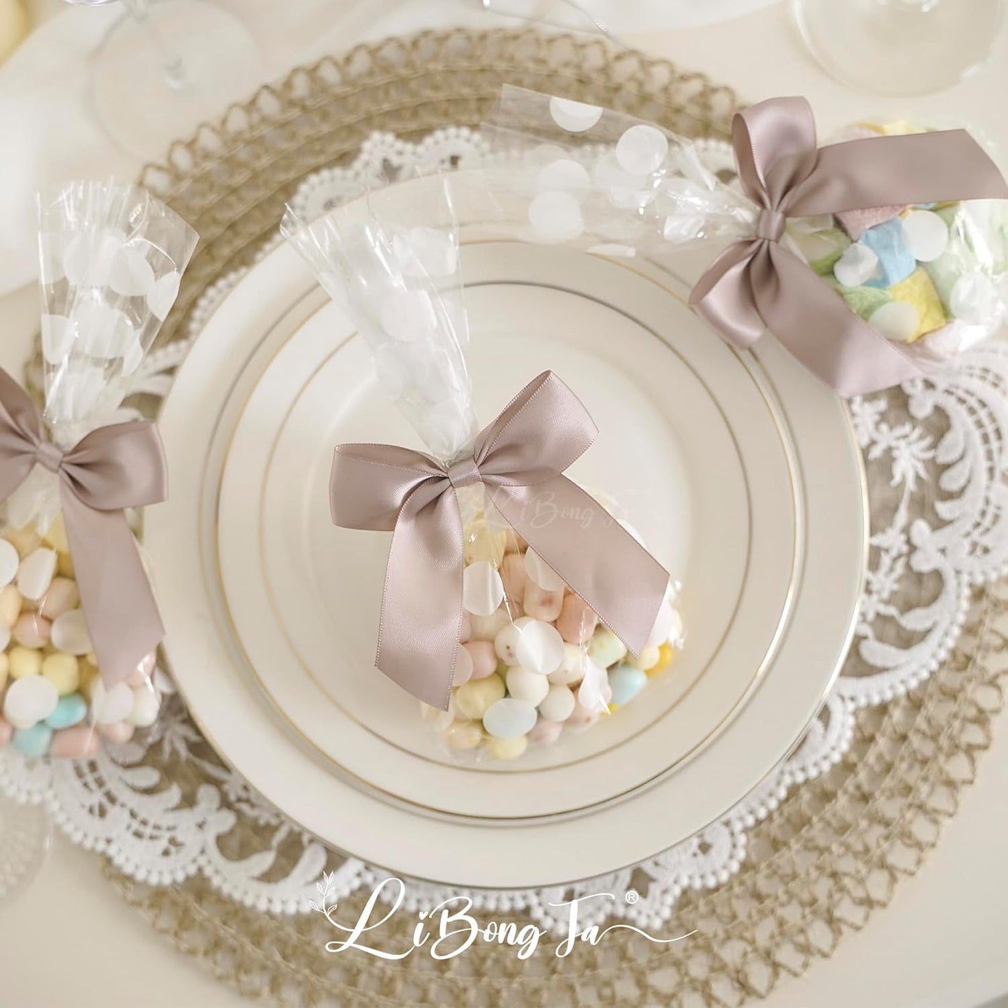 3.5" Dusty Rose Bow Satin Pre-Tied Bows for Gift Wrapping, Small Bows for Crafts, Pink Bows, Candy Apple Bows, Twist Tie Bows for Cake Decorating, Party Favor, Wedding Decoration-36 Counts