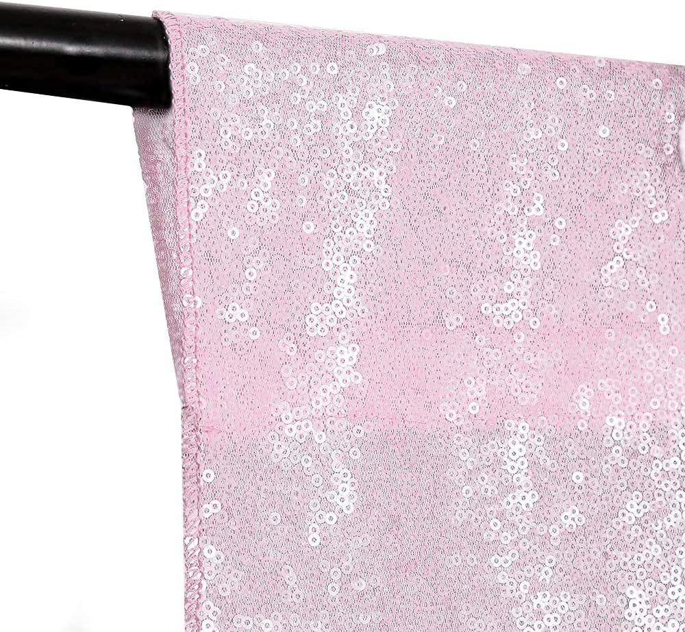 Pink Sequin Backdrop Curtains 2 Panels 4FTx8FT Glitter Pink Photo Backdrop Drapes Party Wedding Baby Shower Curtain Sparkle Photography Background