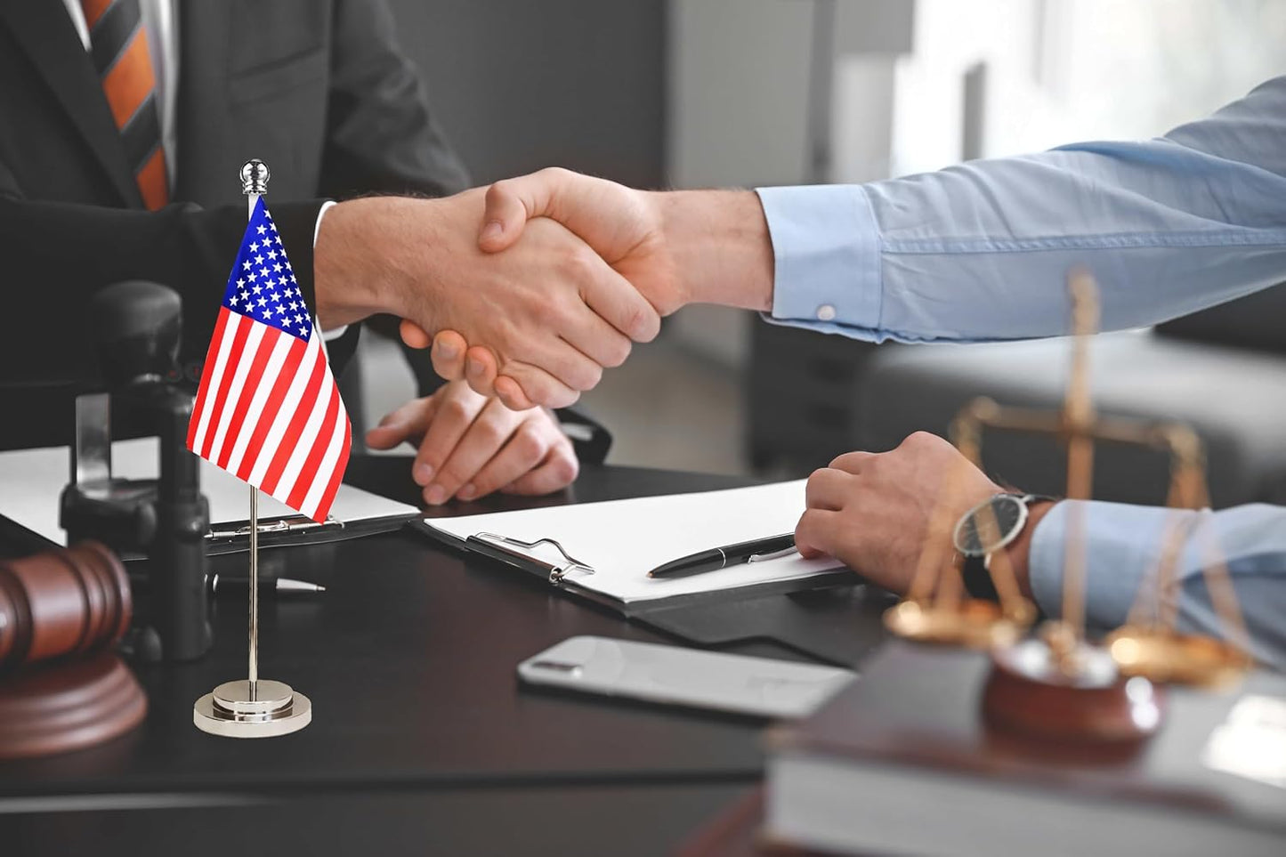 US America USA American Deluxe Desk Flag Set Small Mini Miniature US America USA American Table Desktop Flags,Festival Events Celebration,Office Decoration-2 Pack