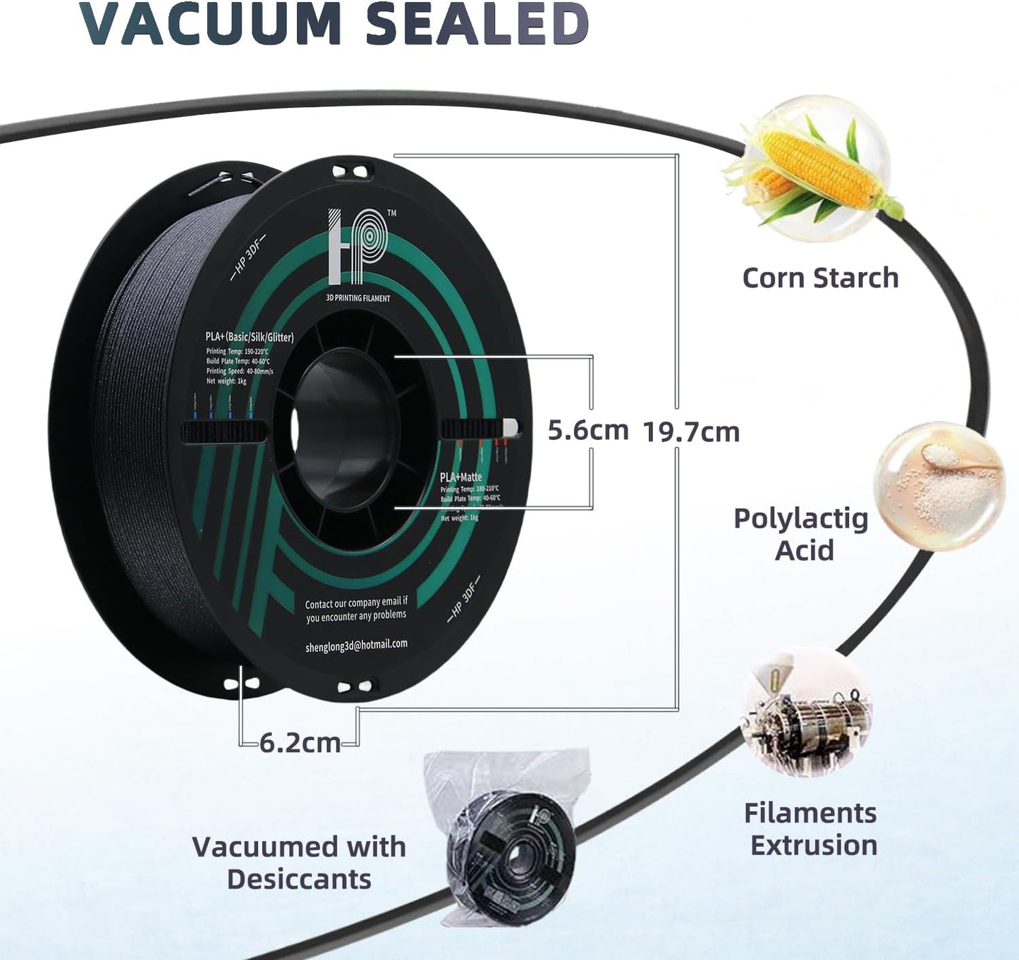 3D Printer Filament Galaxy Black 1KG,Shiny PLA Filament 1.75mm, Dimensional Accuracy+/-0.02mm, 1KG Spool (2.2 lbs), Fit Most FDM Printer(Galaxy Black)