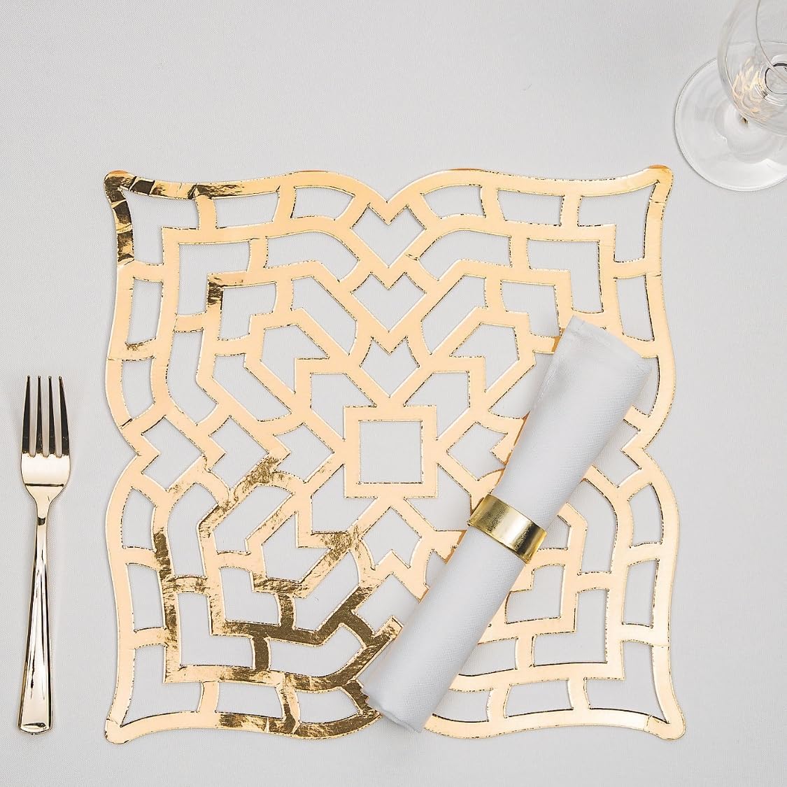 Gold FOIL CARDSTOCK PLACEMAT 24PC - Party Supplies - 24 Pieces