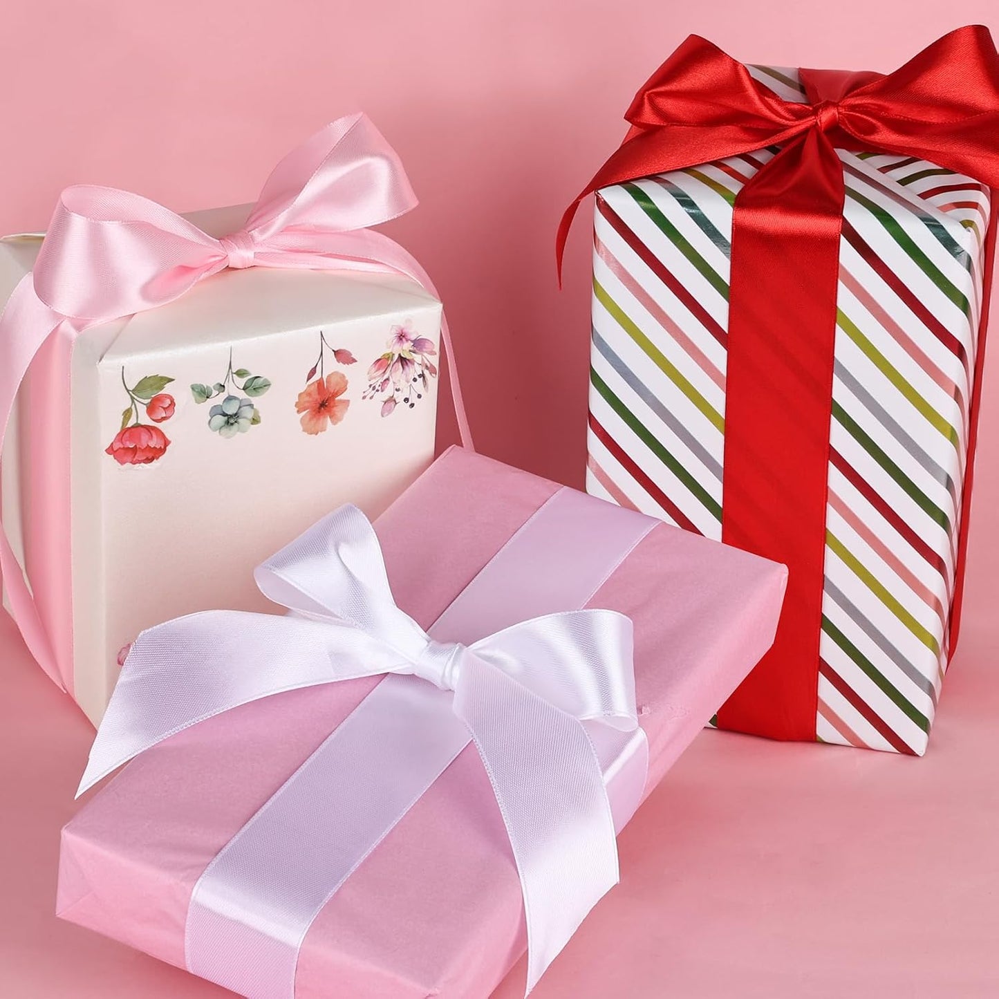 NESCCI 75 Yards Ribbon,1-1/2 Inch Satin Ribbon,Single Face Satin Ribbons,Perfect for Gift Wrapping,Wedding Decoration,Handmade Bows,Wrapping Bouquet, Halloween, Christmas