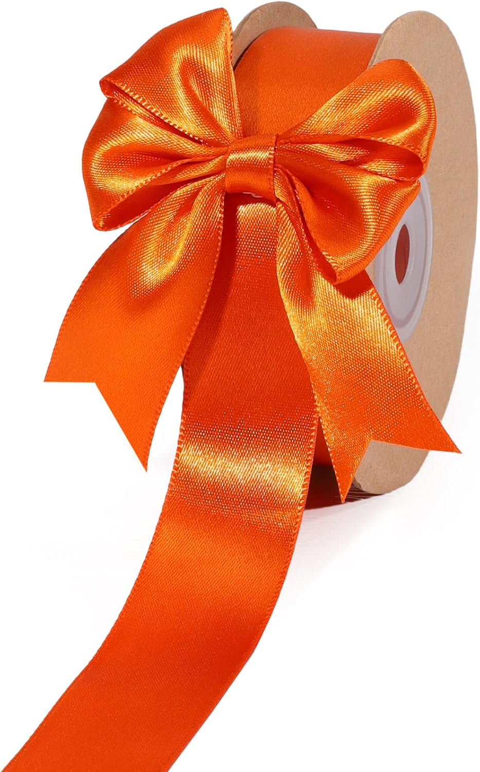 LaRibbons Orange Ribbon 1 Inch 25 Yards Luxury Double Faced Russet Orange Silk Ribbon for Flower Bouquet Crafts Gift Wrapping Wedding Party Decoration