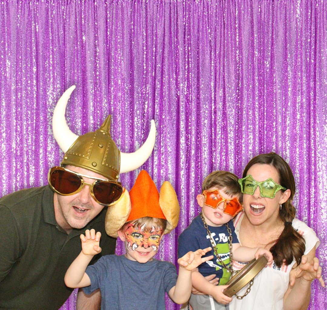 ShinyBeauty 16x10ft Sequin Backdrop Curtain - Lavender Sparkling Drapes for Weddings, Parties, Photo Booths Reusable Fabric