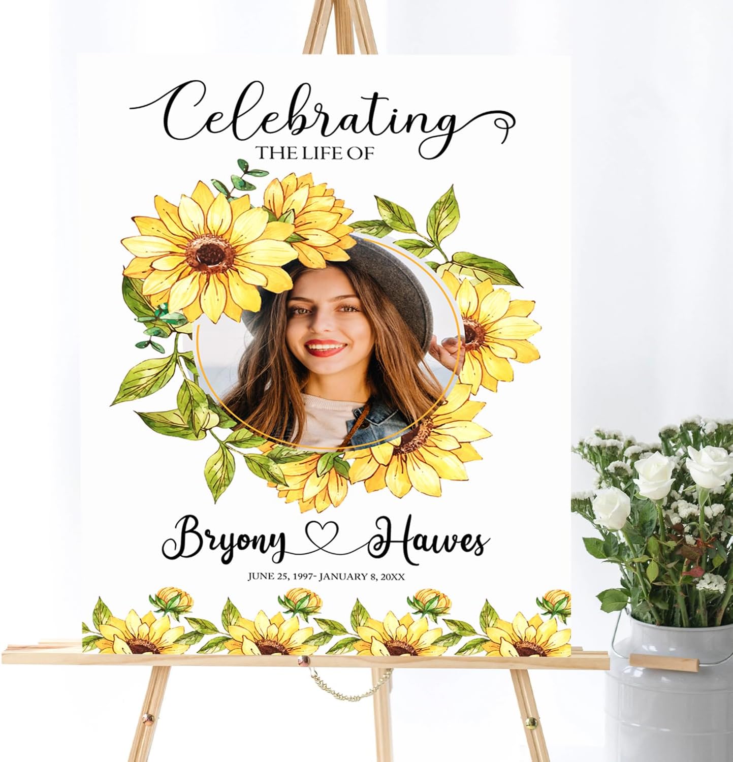 Memorial Sign Celebration of Life Template Funeral Welcome Sign Memorial Service Sign Celebration of Life Decorations Memorial Sign, Funeral program, Sunflower Funeral Décor