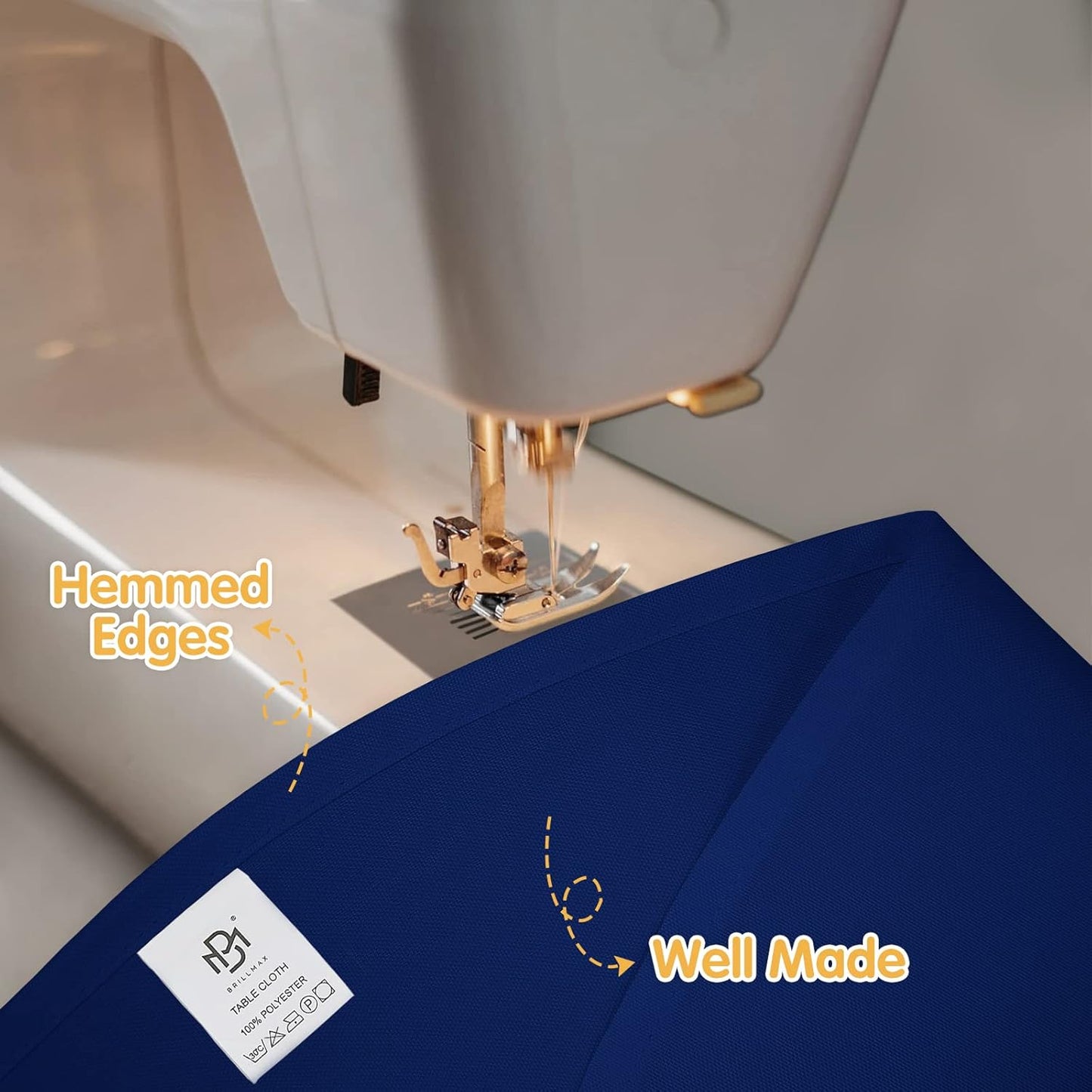 BRILLMAX 6 Pack Navy Blue Round Tablecloths 90 Inch - Circle Bulk Linen Polyester Fabric Washable Table Cloth Cover for Wedding Reception Banquet Birthday Party Buffet Restaurant