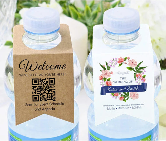 Custom Water Bottle Hang Tags,Wine Bottle Labels Hangover Kit Tags,Personalized Water Bottle Labels for Reception,Welcome Bottle Tag for Hotel,Wedding,Birthday,Housewarming
