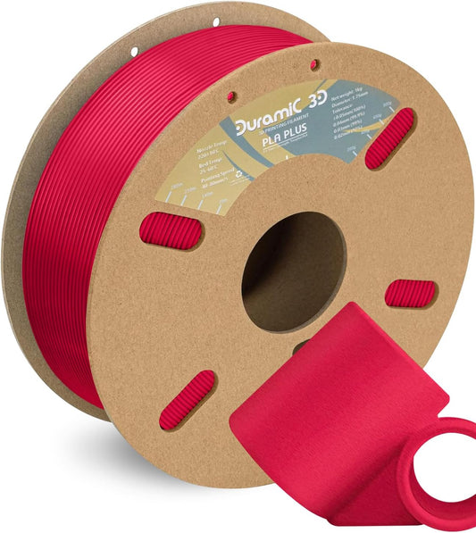 DURAMIC 3D PLA+ Filament 1.75mm 1Kg Wine Red, PLA Plus 3D Printer Filament 1Kg Spool(2.2lbs) Tougher and Stronger, Dimensional Accuracy Probability +/- 0.02mm