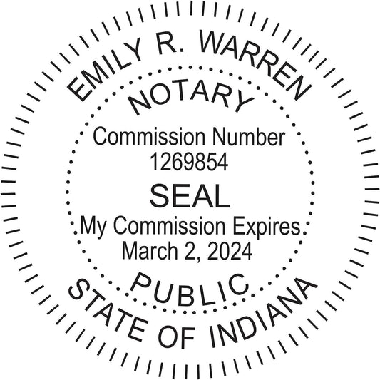MaxMark Round Notary Pre-Inked Stamp for State of Indiana
