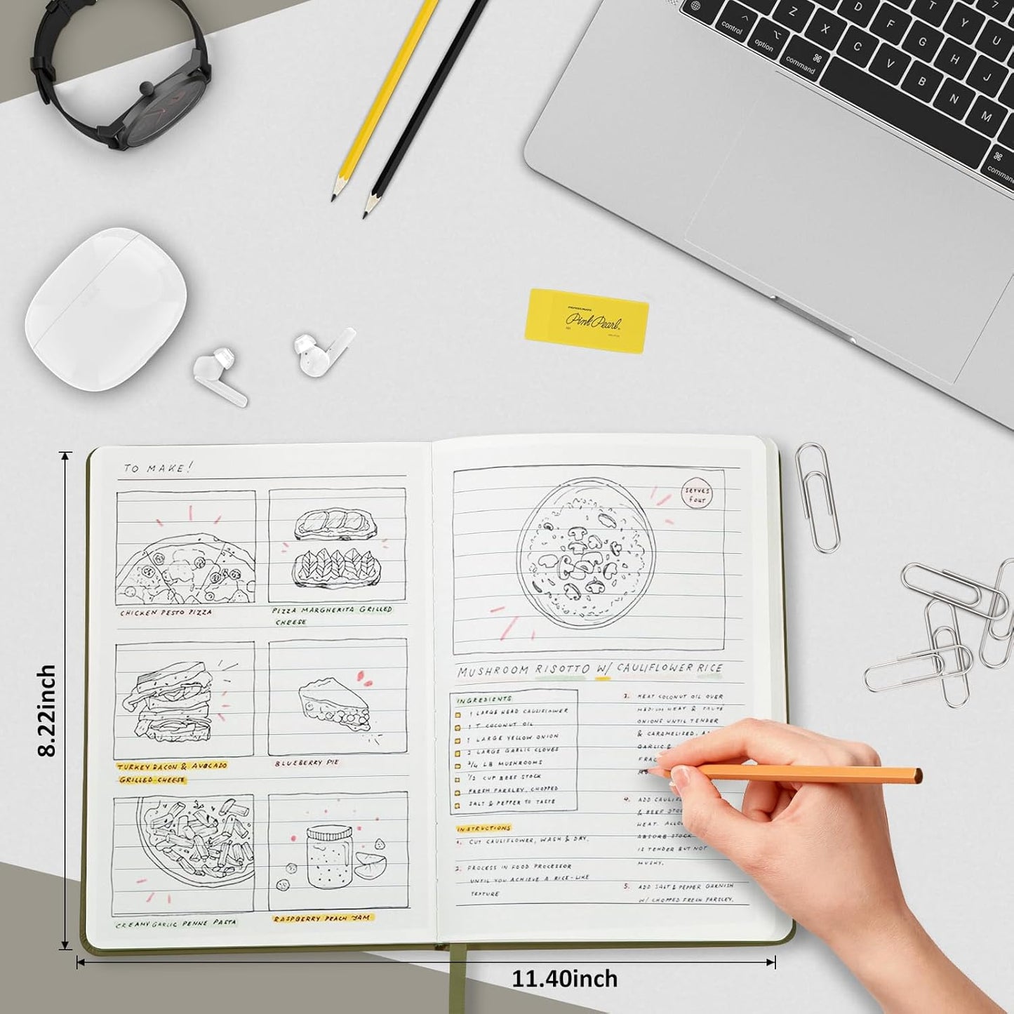 Lined Journal Notebook for Women Men, 200 Pages A5 Hardcover Leather Journals 5.7” x 8.3”, A5 College Ruled Notebooks with 100 GSM Thick Paper for Writing,Travel,School,Office,Work,Business(Green)